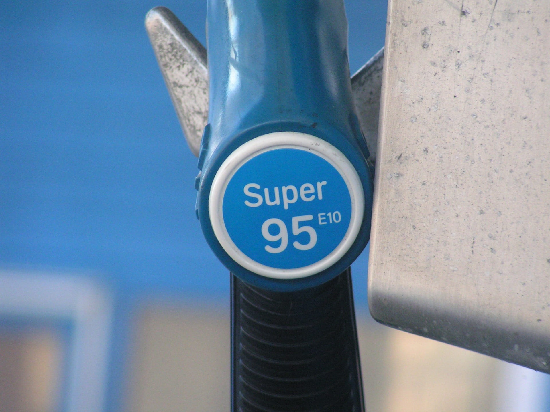 number, silver colored, pole, blue, sign, refueling, station, super, fuel, capital letter, oil, liter, low angle view, circle, close-up, outdoors, information, HD Wallpaper