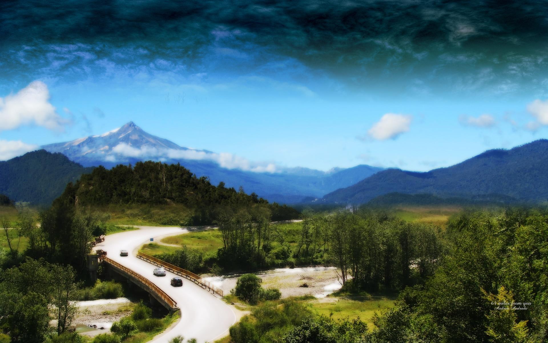 andrea andrade, nature, 3d and abstract, road, miles, 1080P, lanscape, HD Wallpaper