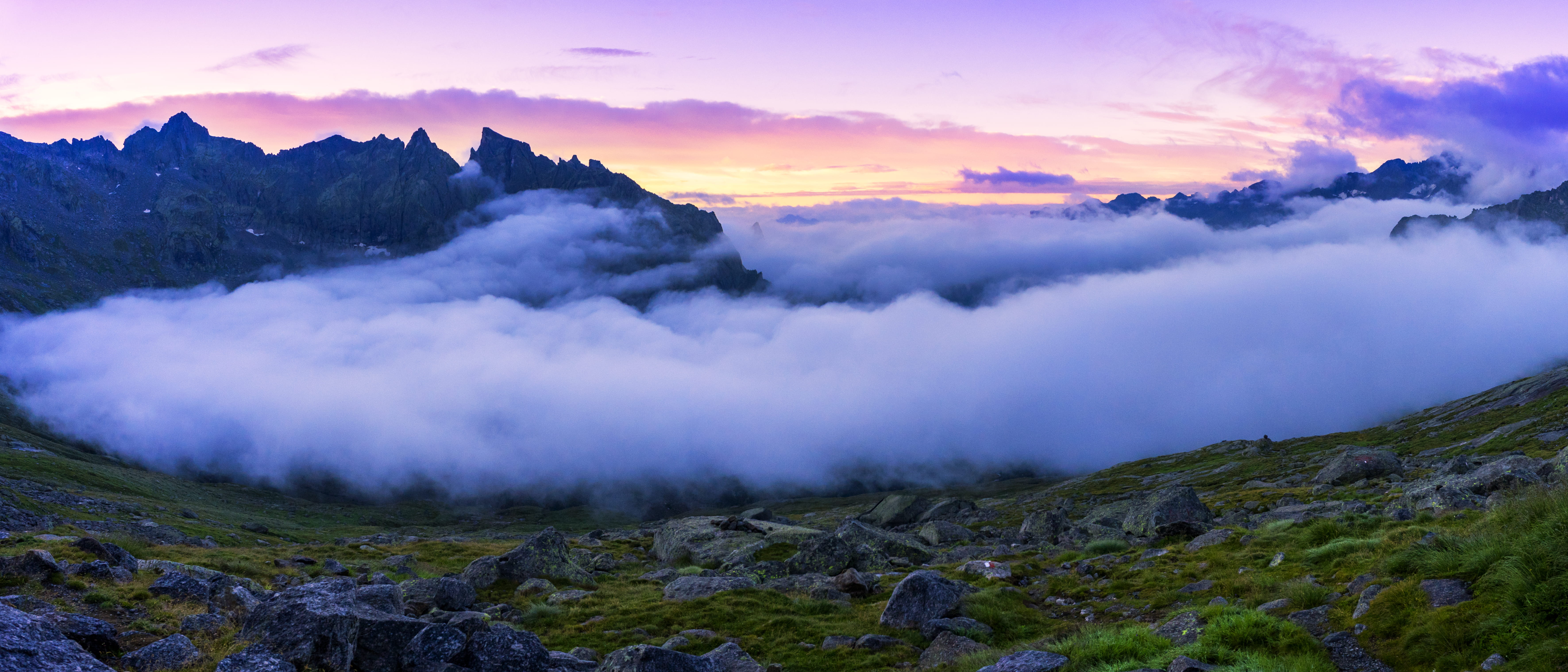 mountains, fog, mountain range, nature, cloud - sky, scenics - nature, sunrise, morning, outdoors, travel destinations, land, environment, mountain, sun, HD Wallpaper