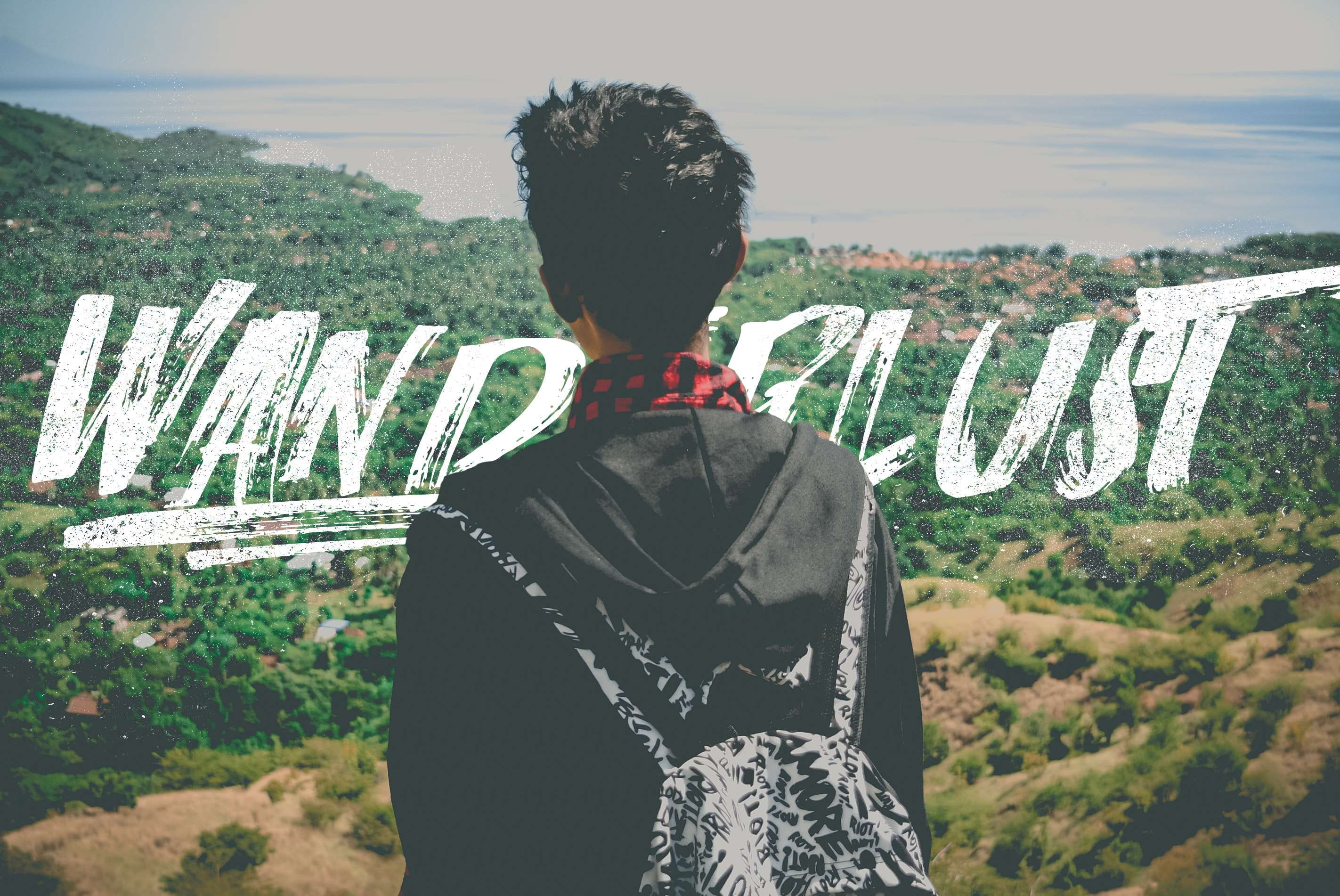 lanscape, standing, architecture, real people, plant, gelgas, hills, one person, rear view, looking at view, western script, text, nature, communication, HD Wallpaper