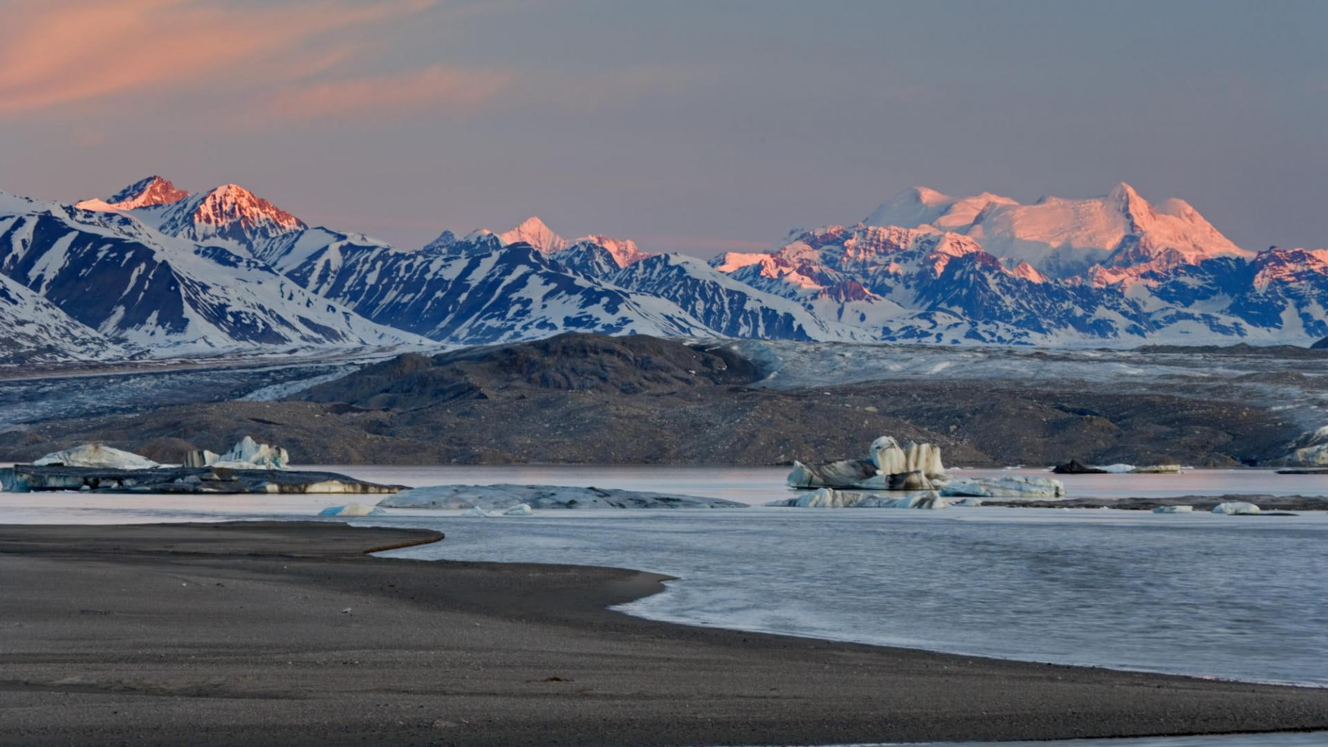 3d and abstract, river, alsek, sunlight, yukon, mountains, snow, 1080P, HD Wallpaper