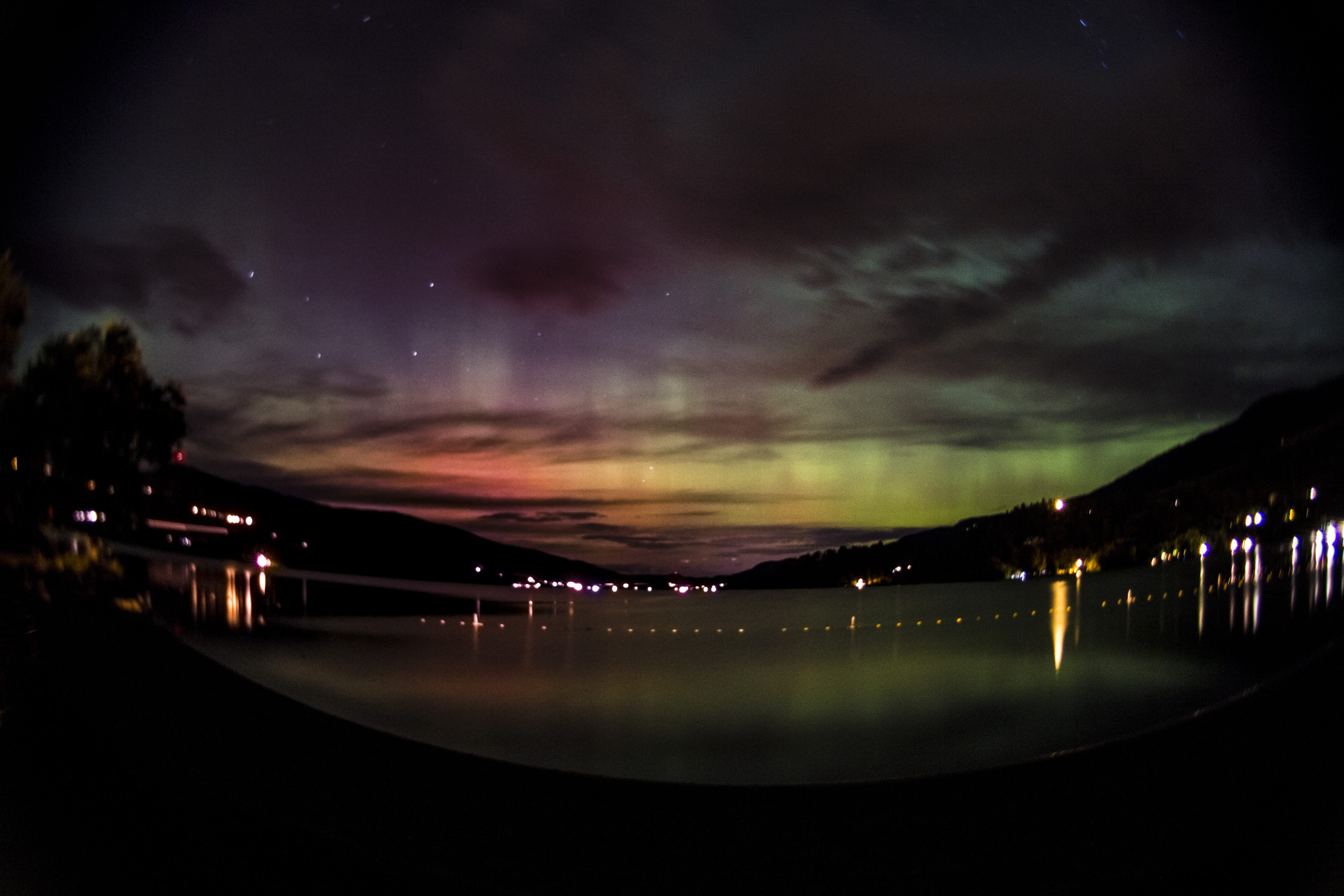 sky, scenics - nature, stars, dramatic sky, tranquility, northern light, city, emotion, cloud - sky, landscape, star - space, 5K, transportation, light, HD Wallpaper