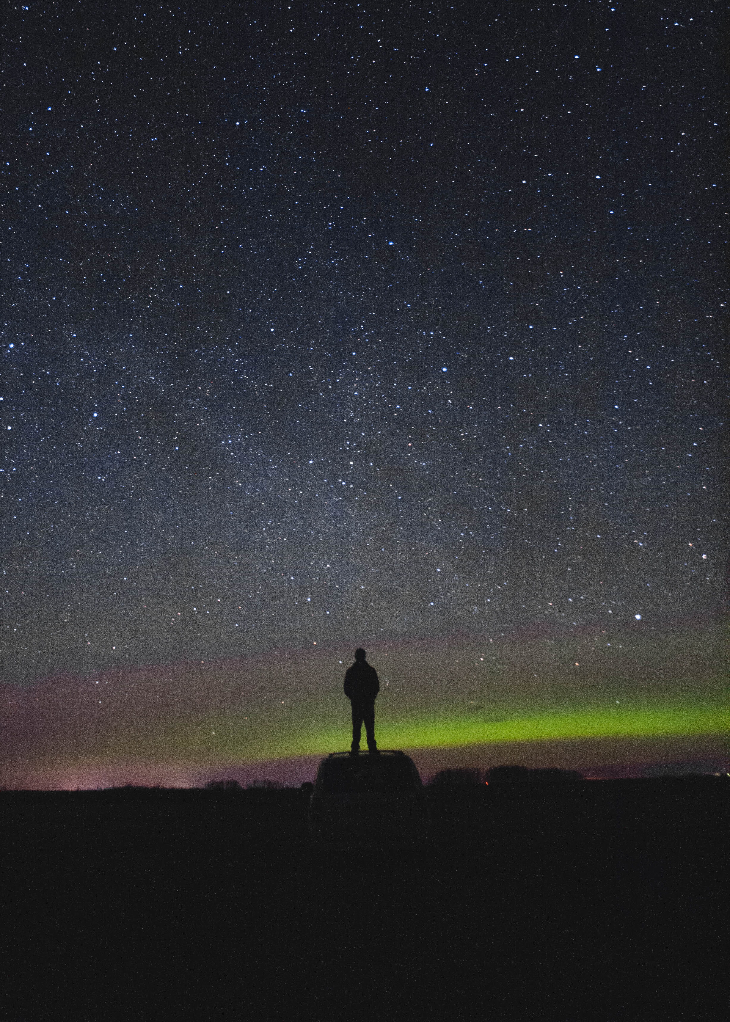 beauty in nature, real people, northern lights, outdoors, leisure activity, nature, infinity, star - space, tranquility, canada, space, lifestyles, person, Phone HD Wallpaper