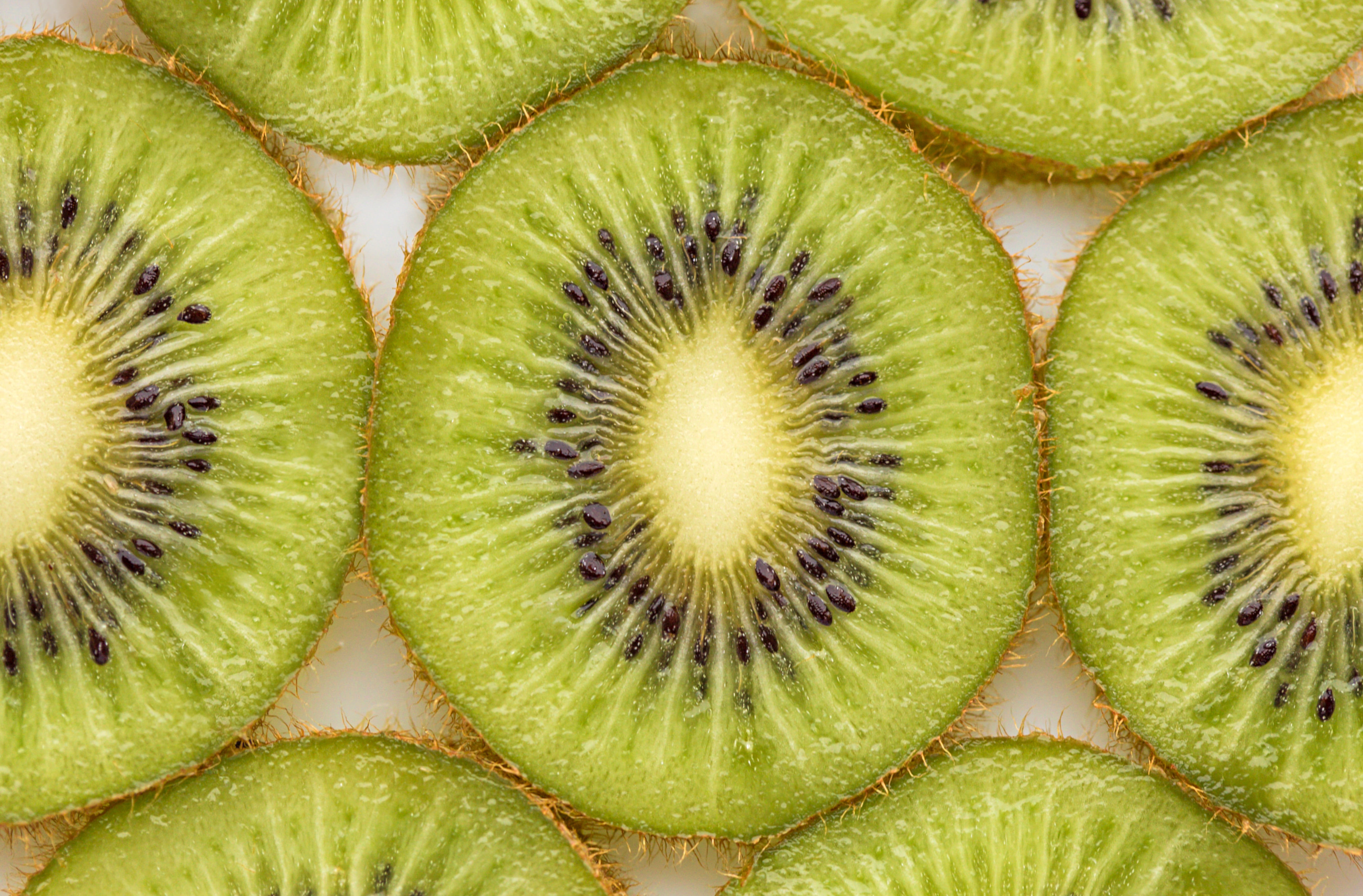 backgrounds, nature, cross section, tropical, still life, health, seed, diet, sliced, ripe, green color, slice, whtie, wellbeing, close-up, 5K, background, HD Wallpaper