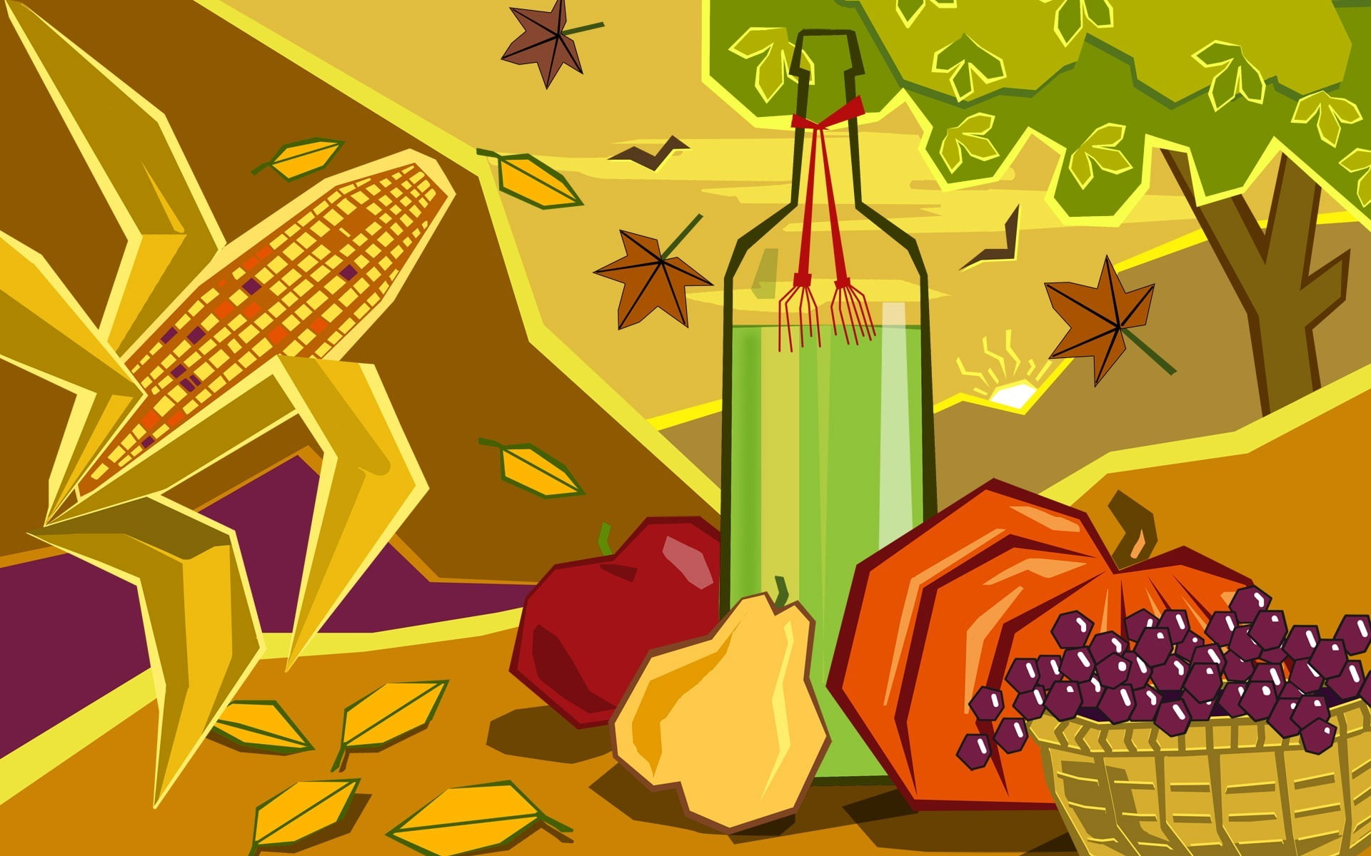food, holiday, day, choice, fruit, bottle, yellow, 1080P, festival, healthy eating, nature, Festivals / Holidays, Thanksgiving Day, decoration, art and craft, HD Wallpaper