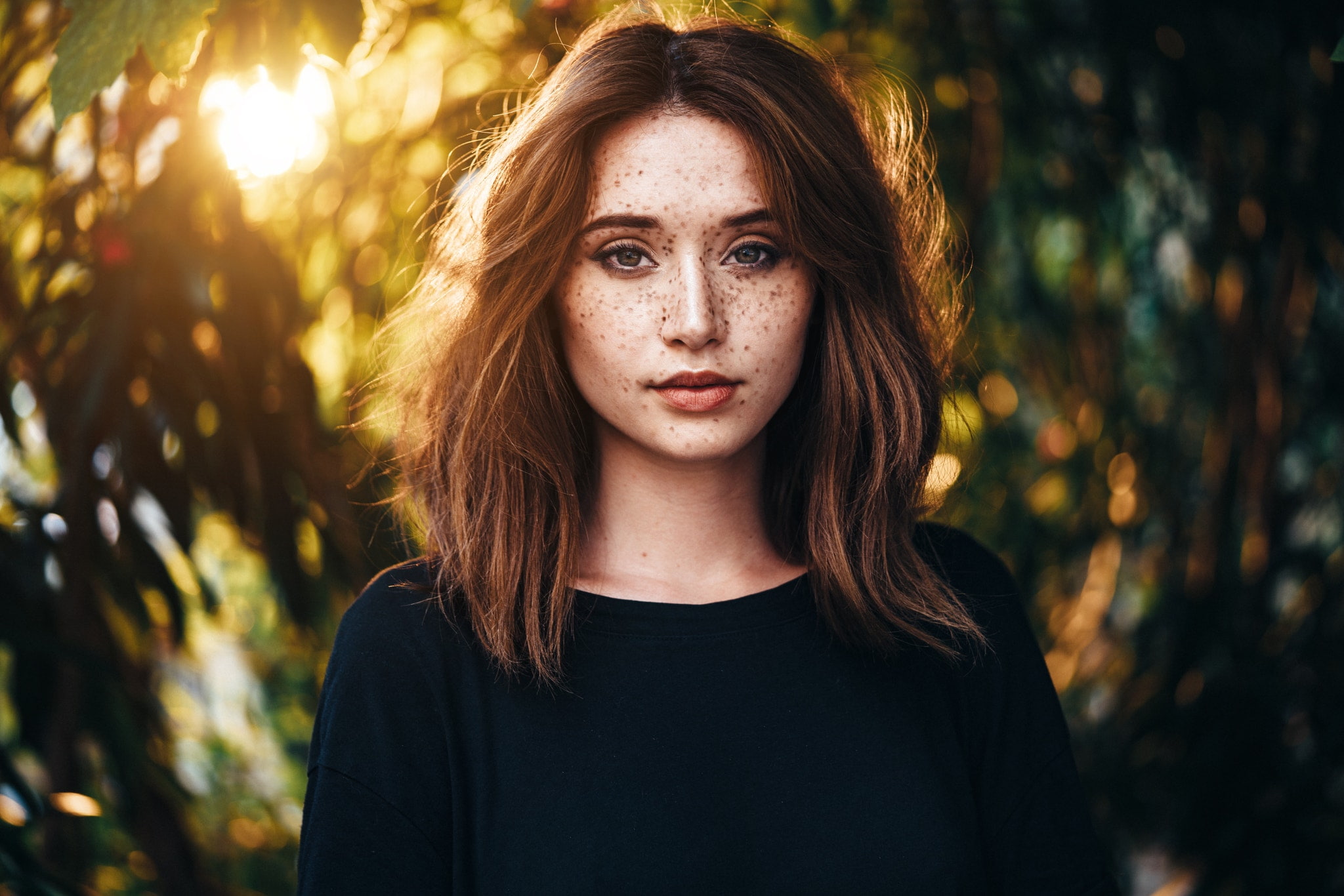 sunlight, 1080P, Felix Barjou, portrait, women, face, HD Wallpaper