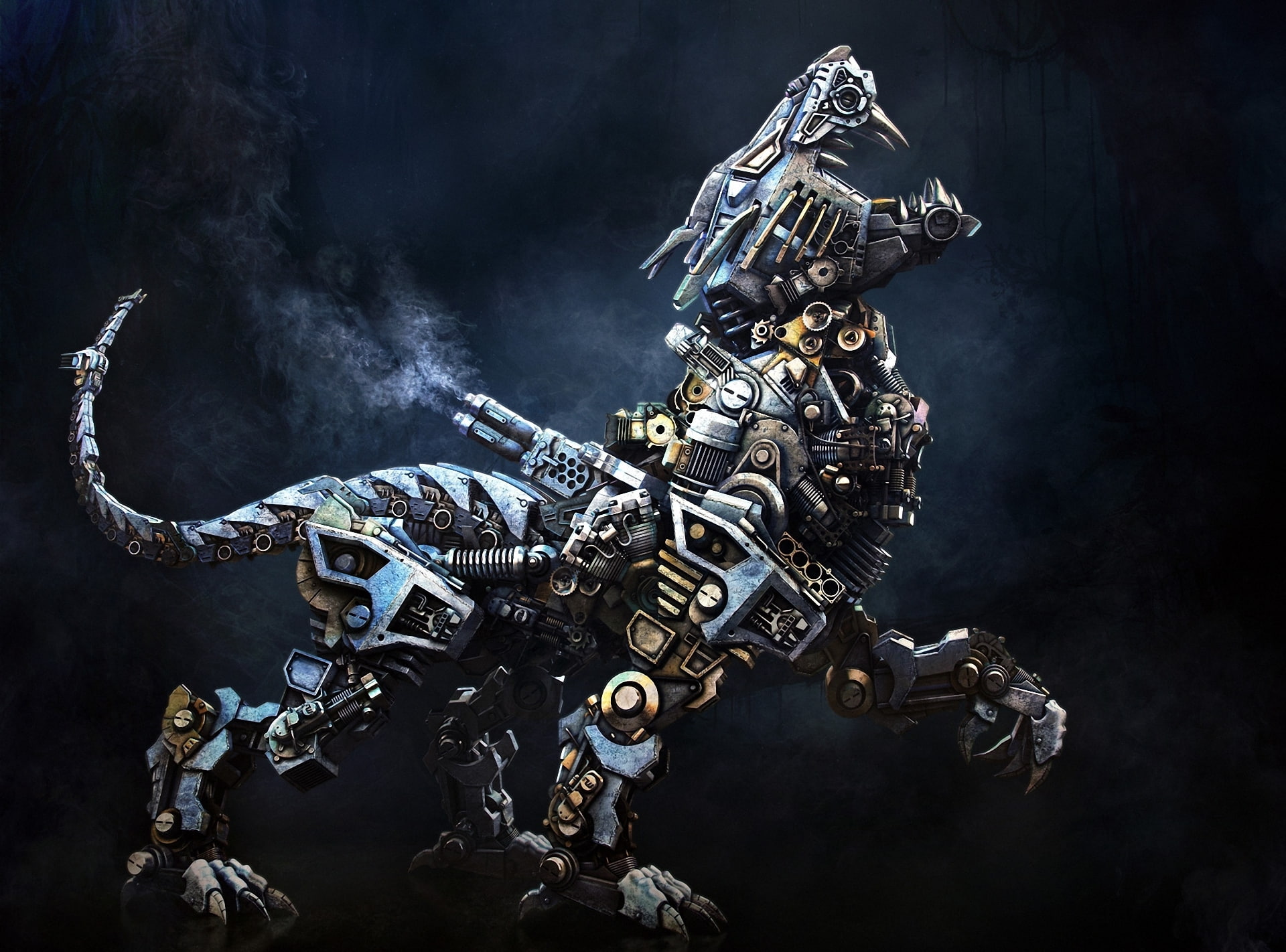 creativity, government, Scream, spooky, science, Futuristic, military, black background, cats, detail, Steampunk, creepy, Dark, mech, fi, metal, people, HD Wallpaper