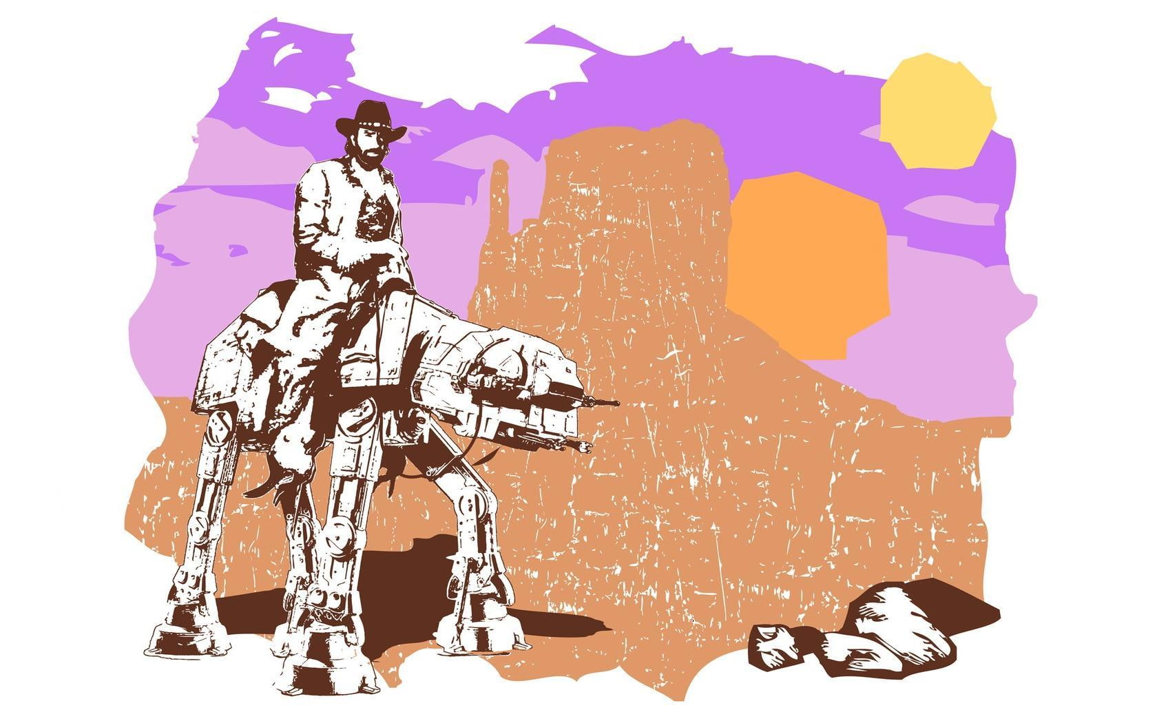 at at, chuck, norris, rangers, texas, wars, 720P, star, parody, HD Wallpaper