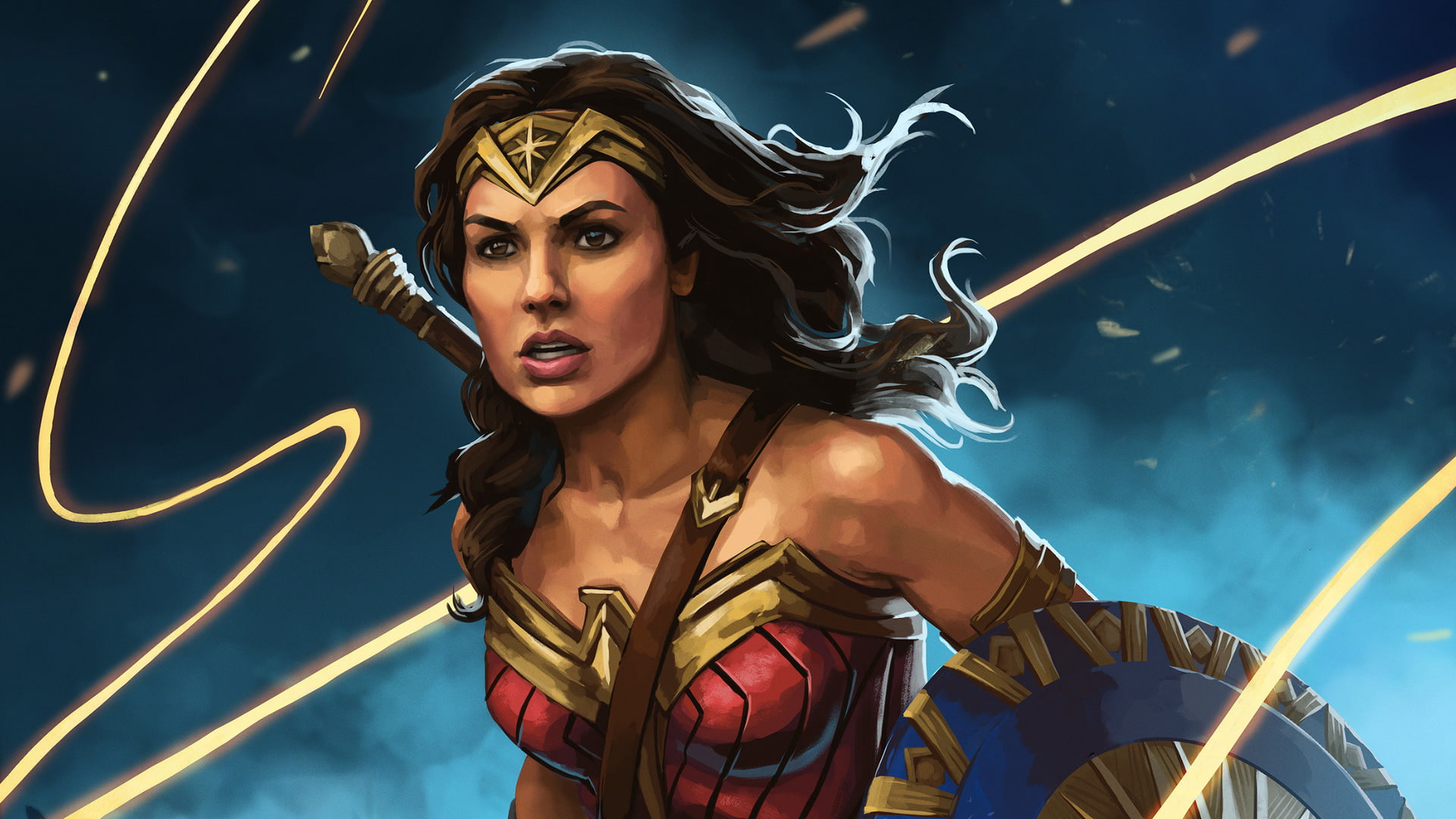 1080P, wonder woman, artstation, hd, superheroes, artwork, digital art, illustration, HD Wallpaper