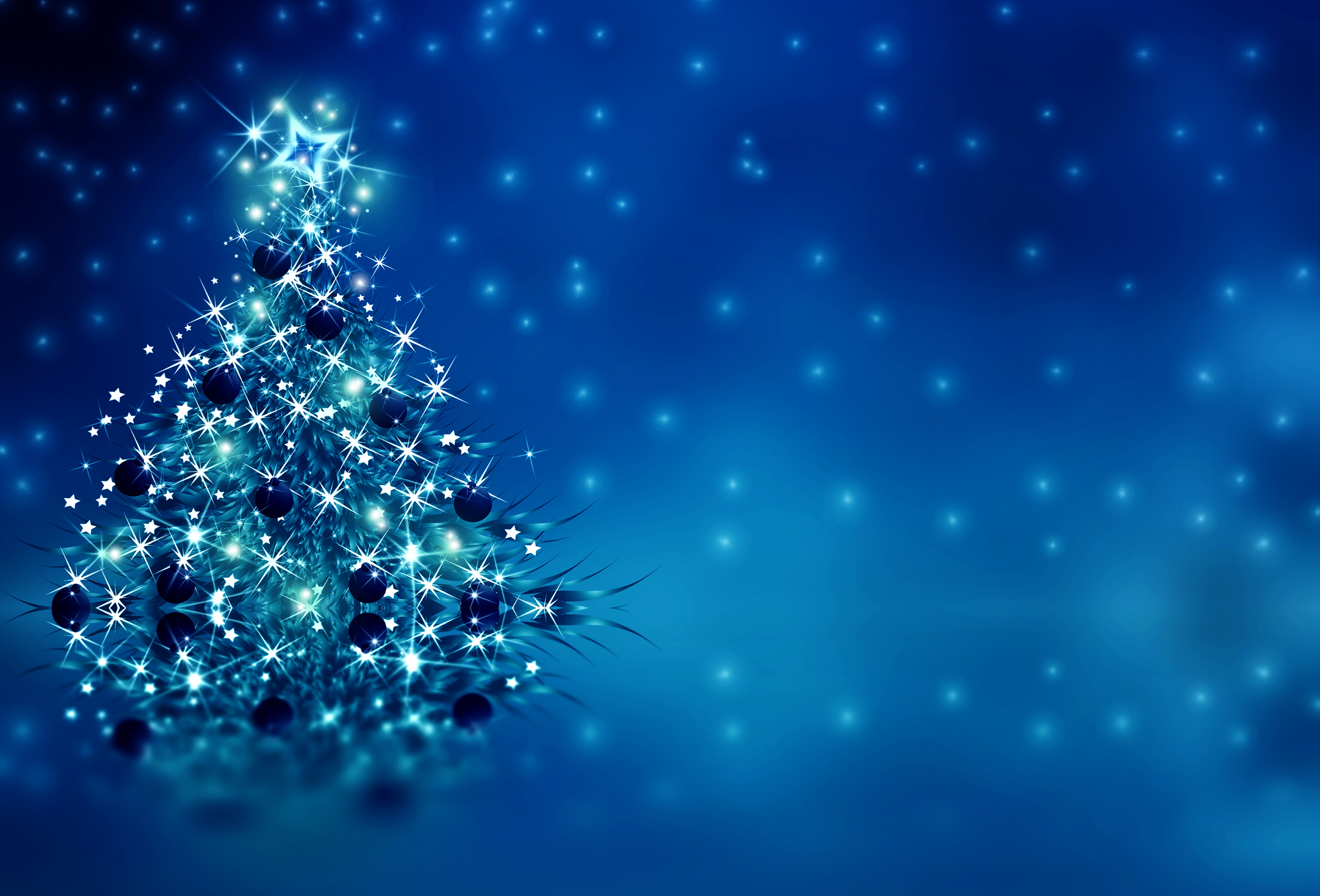 Christmas, Silver, Holiday, 5K, Christmas Tree, Blue, Sparkles, HD Wallpaper