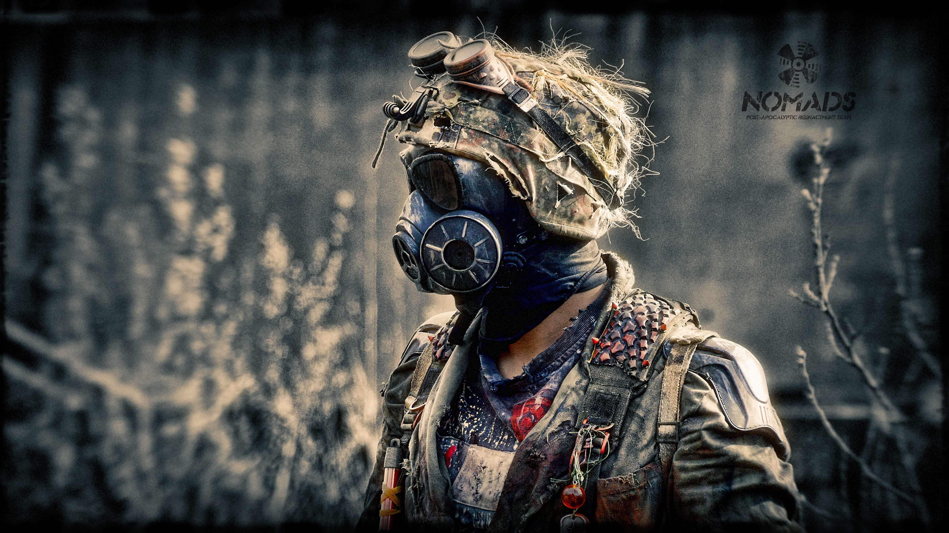 auto post production filter, mask, real people, one person, disguise, leisure activity, lifestyles, waist up, outdoors, portrait, airsoft, adult, focus on foreground, HD Wallpaper
