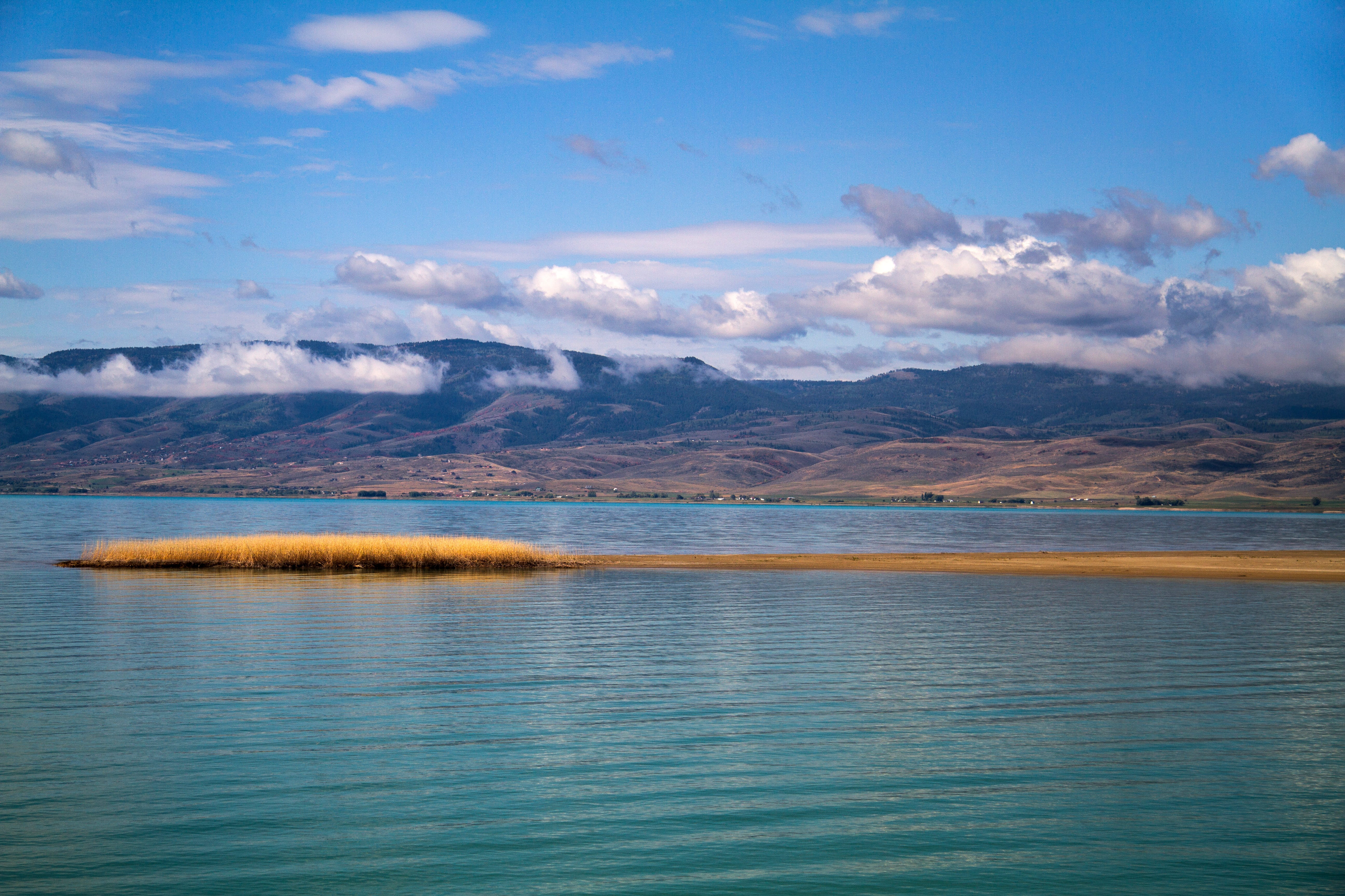 landscape, lagoon, America, scenics - nature, united states, reflection, mountain, day, nature, baer lake, lake, Idaho, non-urban scene, idyllic, scenics, HD Wallpaper