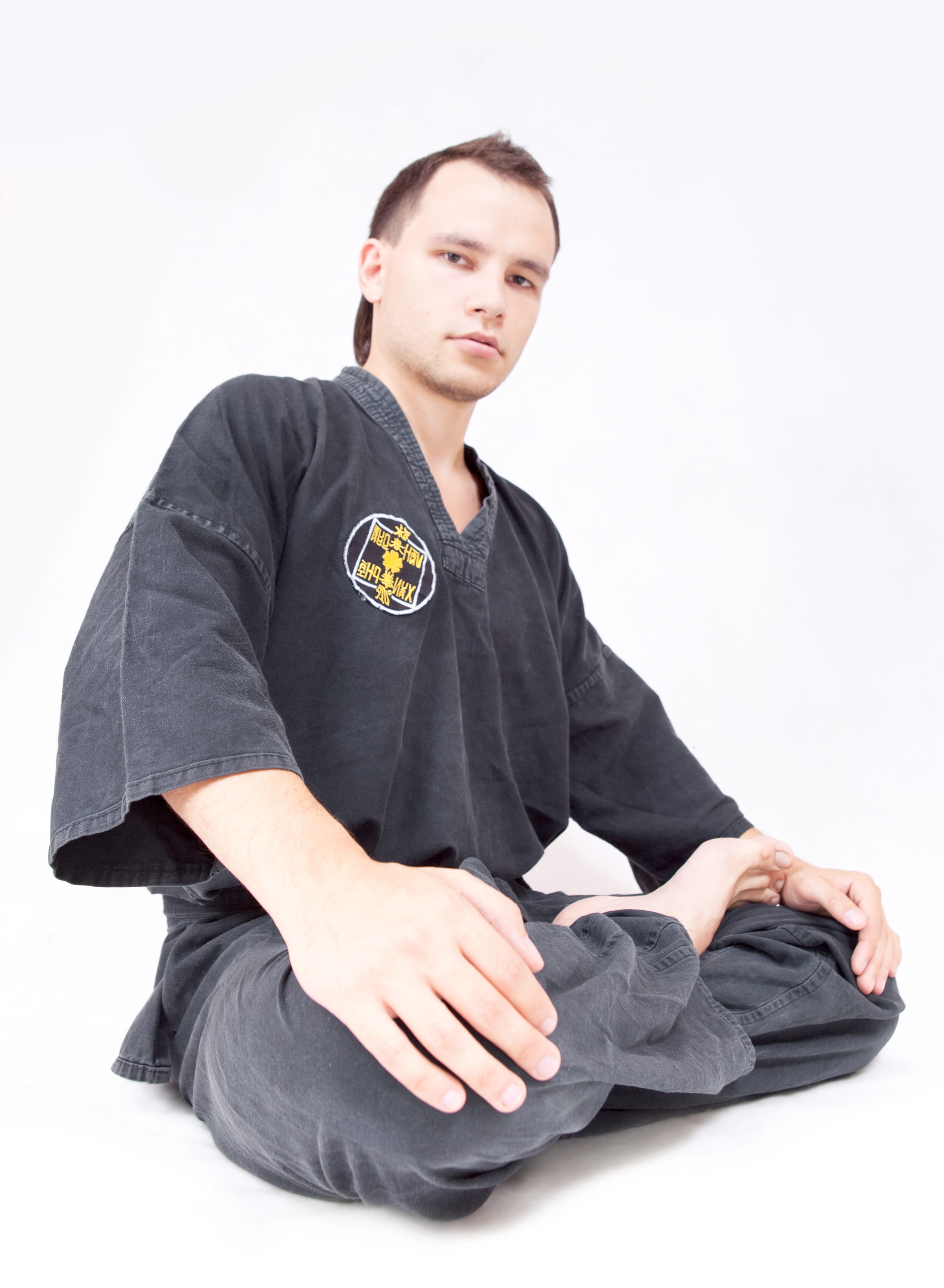 warrior, young men, karate, male, front view, lifestyles, fighter, contemplation, martial, hobby, man, one person, kungfu, fight, wellbeing, black color, Phone HD Wallpaper