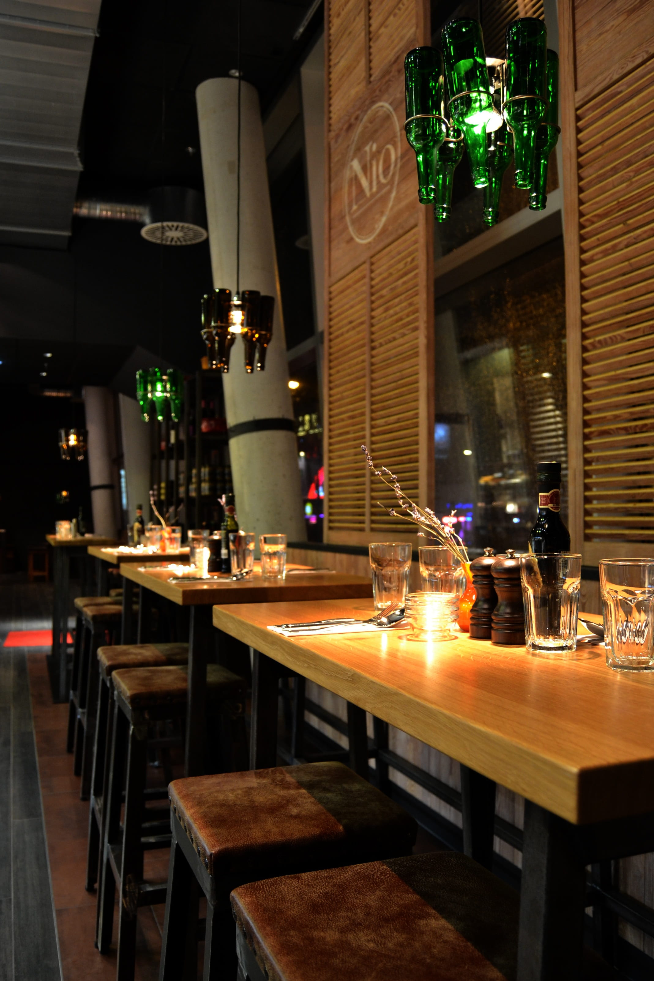 chair, cafe, drink, candle, Industrial Design, bar stool, bottle lamp, Bar, food and drink industry, built structure, Lamellar, bar - drink establishment, Phone HD Wallpaper