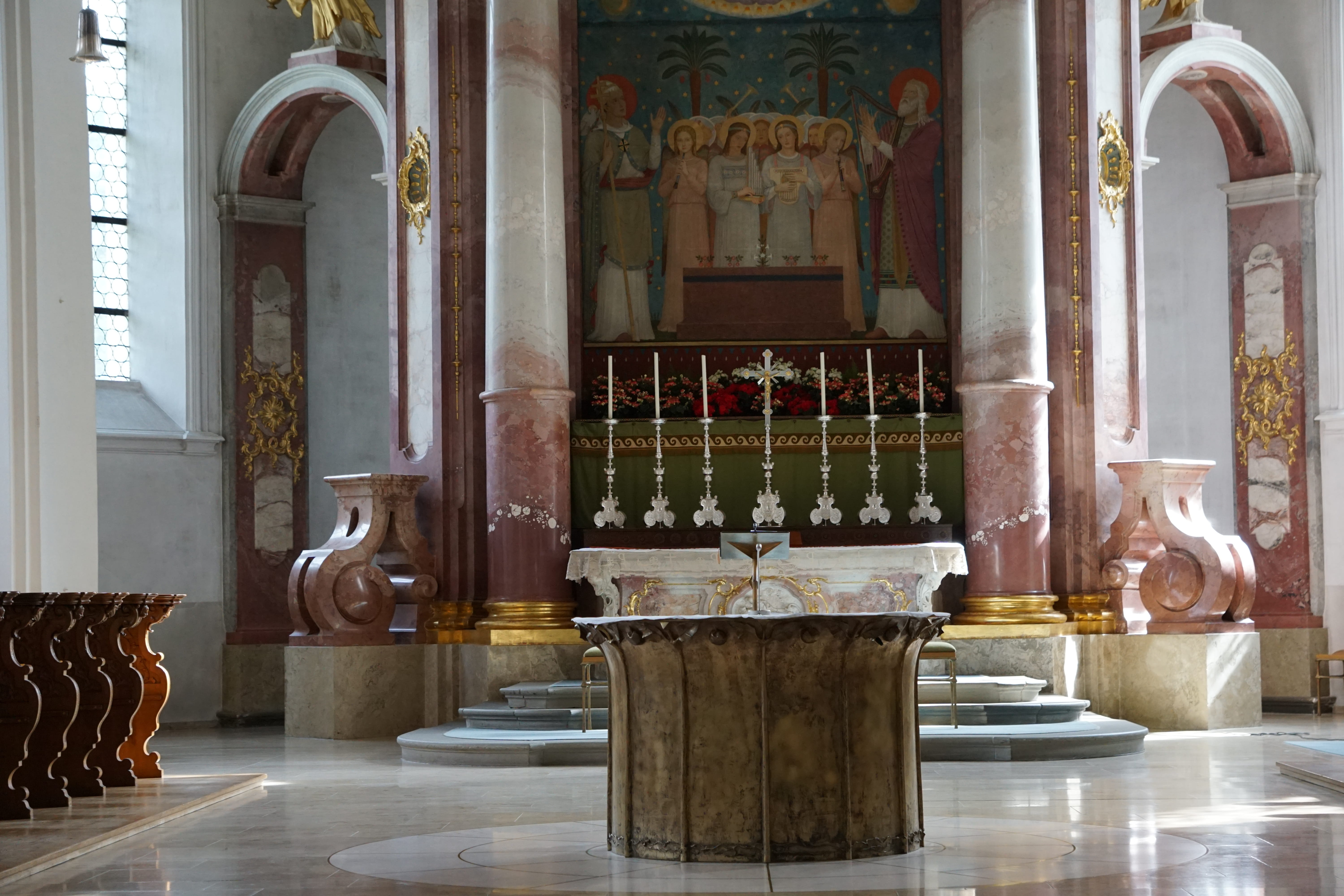 Monastery, church, wine bottle, pillar, glass, architectural column, spirituality, god, luxury, no people, alcohol, maria, religion, wealth, faith, food and drink, HD Wallpaper