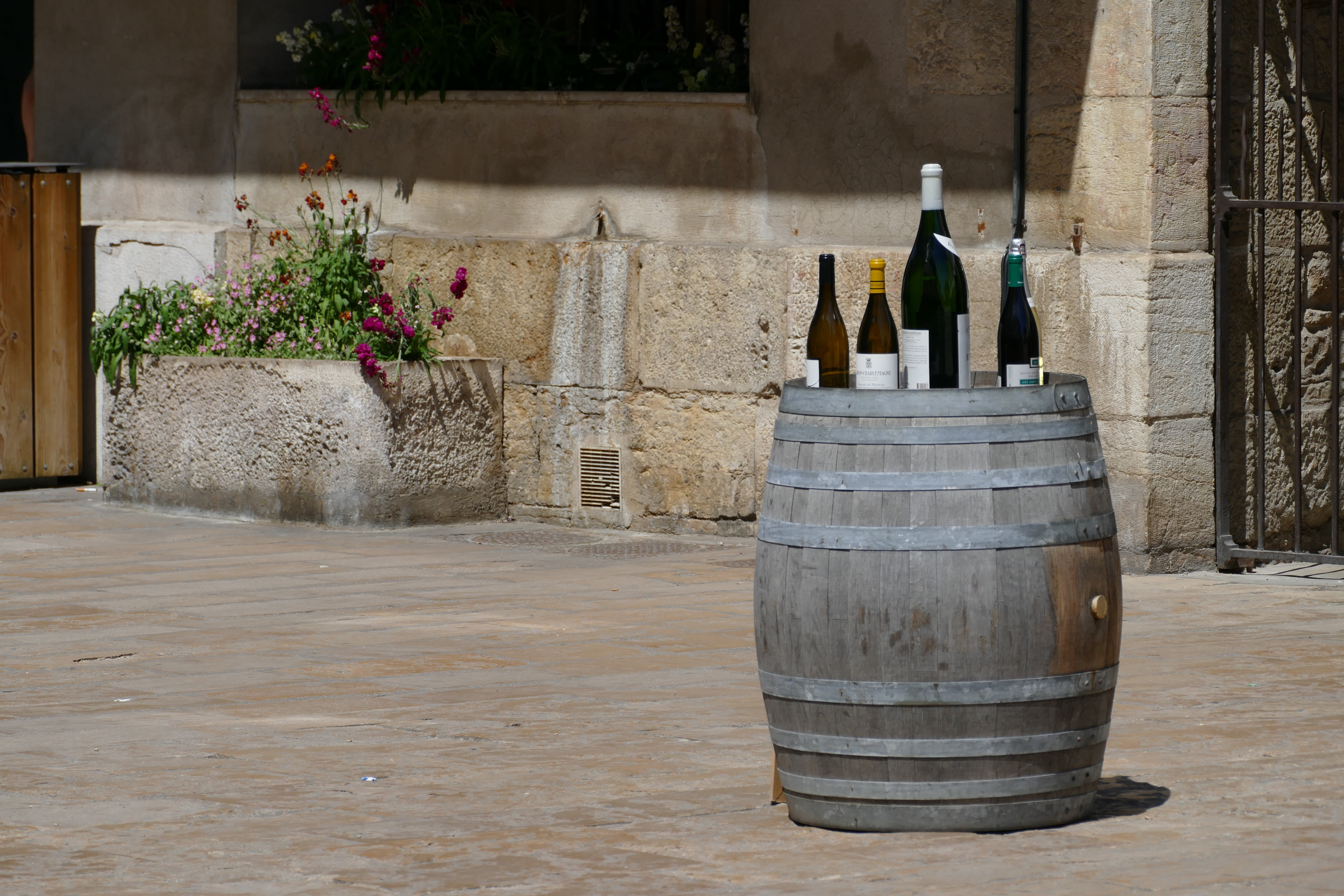 day, building, barrel, bottle, flower, architectural column, wine cask, no people, lovely, nature, container, winemaking, refreshment, food and drink, wood - material, HD Wallpaper