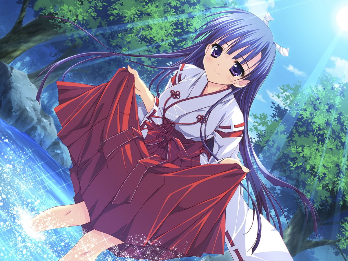 real people, Hoshizora e Kakaru Hashi, day, leisure activity, young women, outdoors, miko, nature, representation, sunlight, tree, Koumoto Madoka, plant, HD Wallpaper
