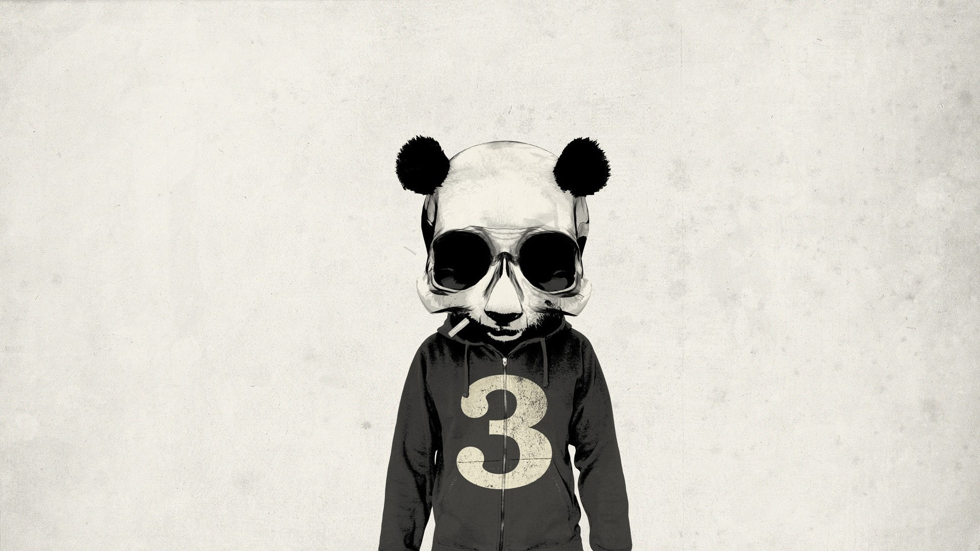 jacket, panda, 1080P, artwork, skull, HD Wallpaper