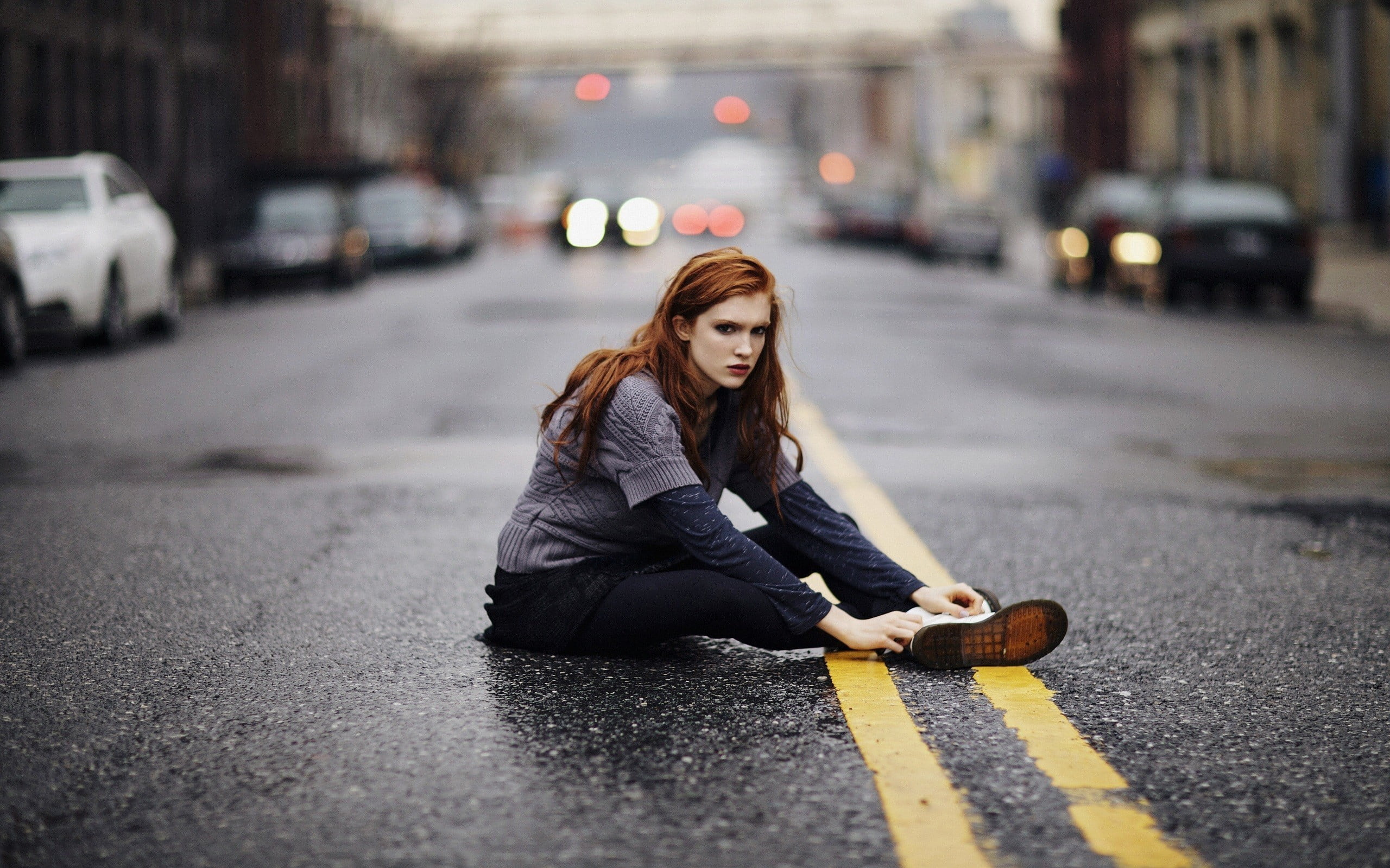 car, problems, solitude, city, marking, motor vehicle, shirt, redhead, architecture, gray, one Woman Only, looking, hairstyle, beauty, loneliness, brown Hair, HD Wallpaper