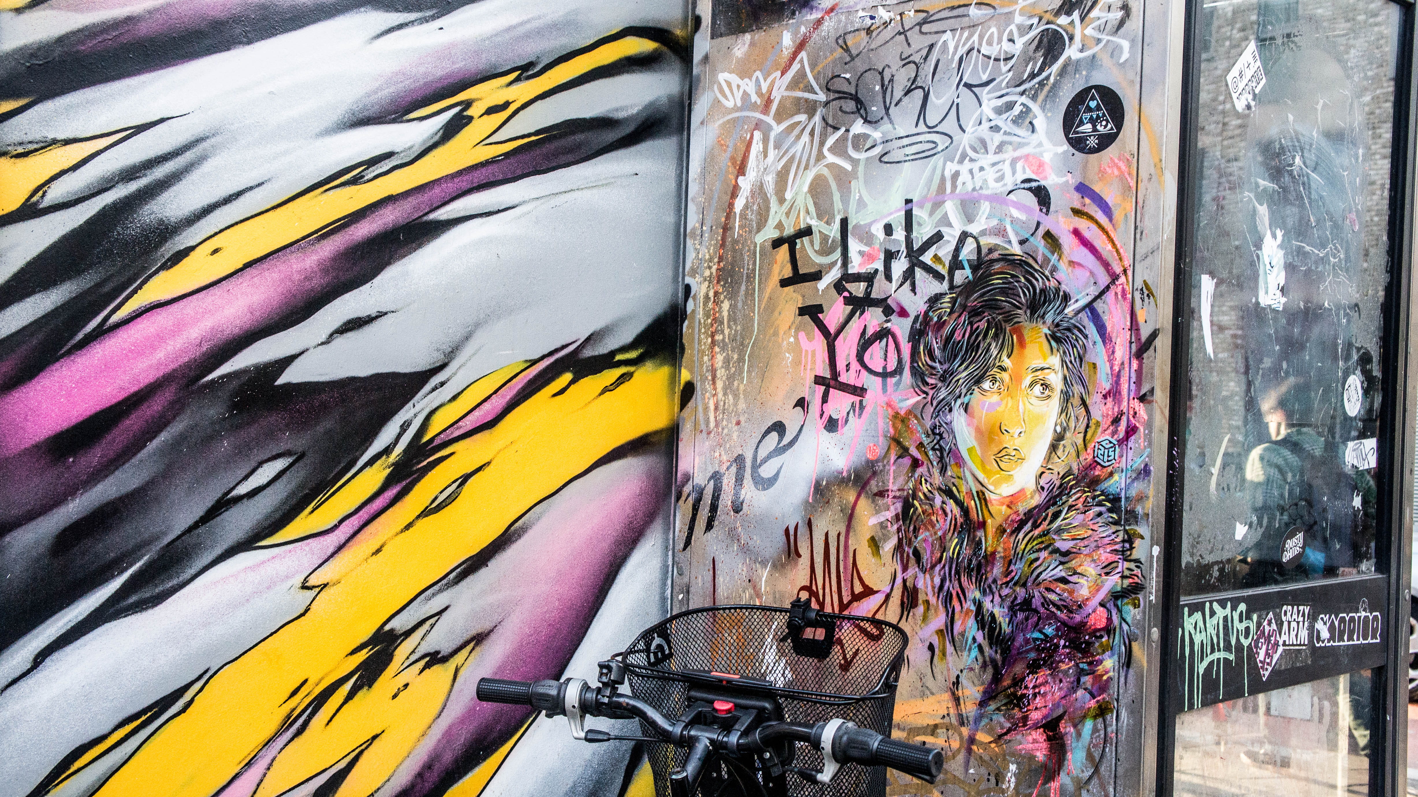 woman, art and craft, day, drawing, representation, you, pink, exciting, street, female likeness, phonebooth, wild, graffity, wall - building feature, backgrounds, HD Wallpaper