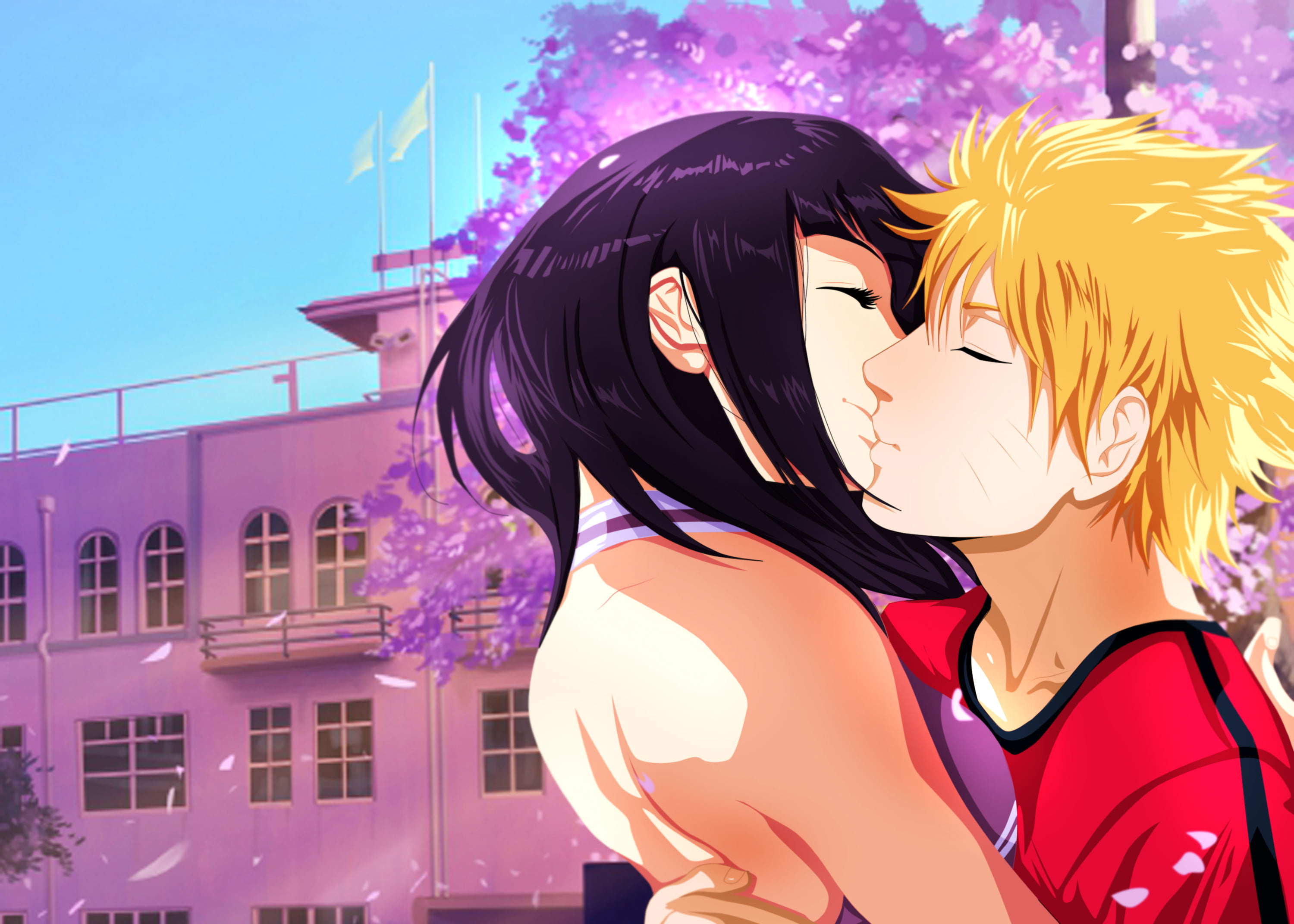 narutospoiler, sunlight, people, architecture, fashion, nature, outdoors, pair, 2K, hyuuga hinata, happiness, human Hair, real people, the building, summer, HD Wallpaper