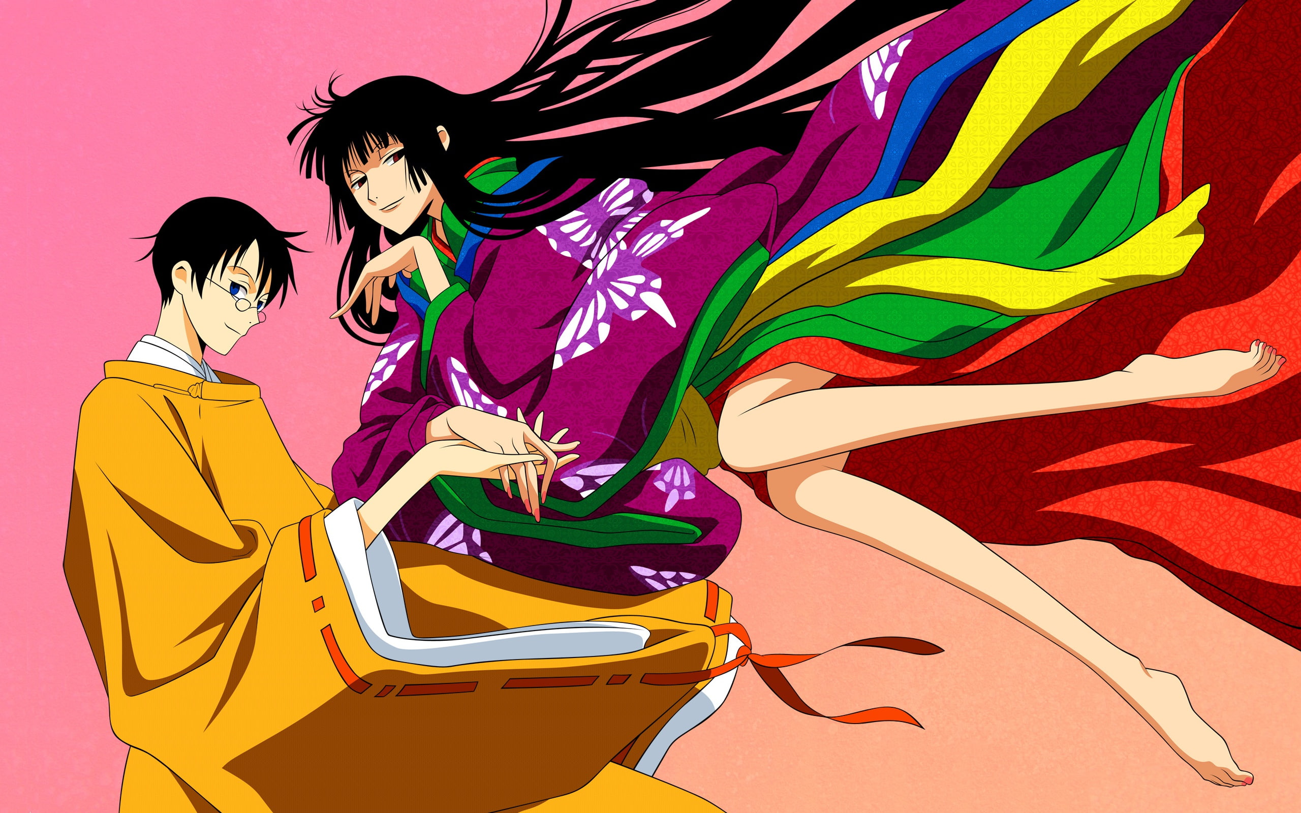 2K, anime, guy, two, yukata, Triplecalc, girl, xxxHolic, HD Wallpaper