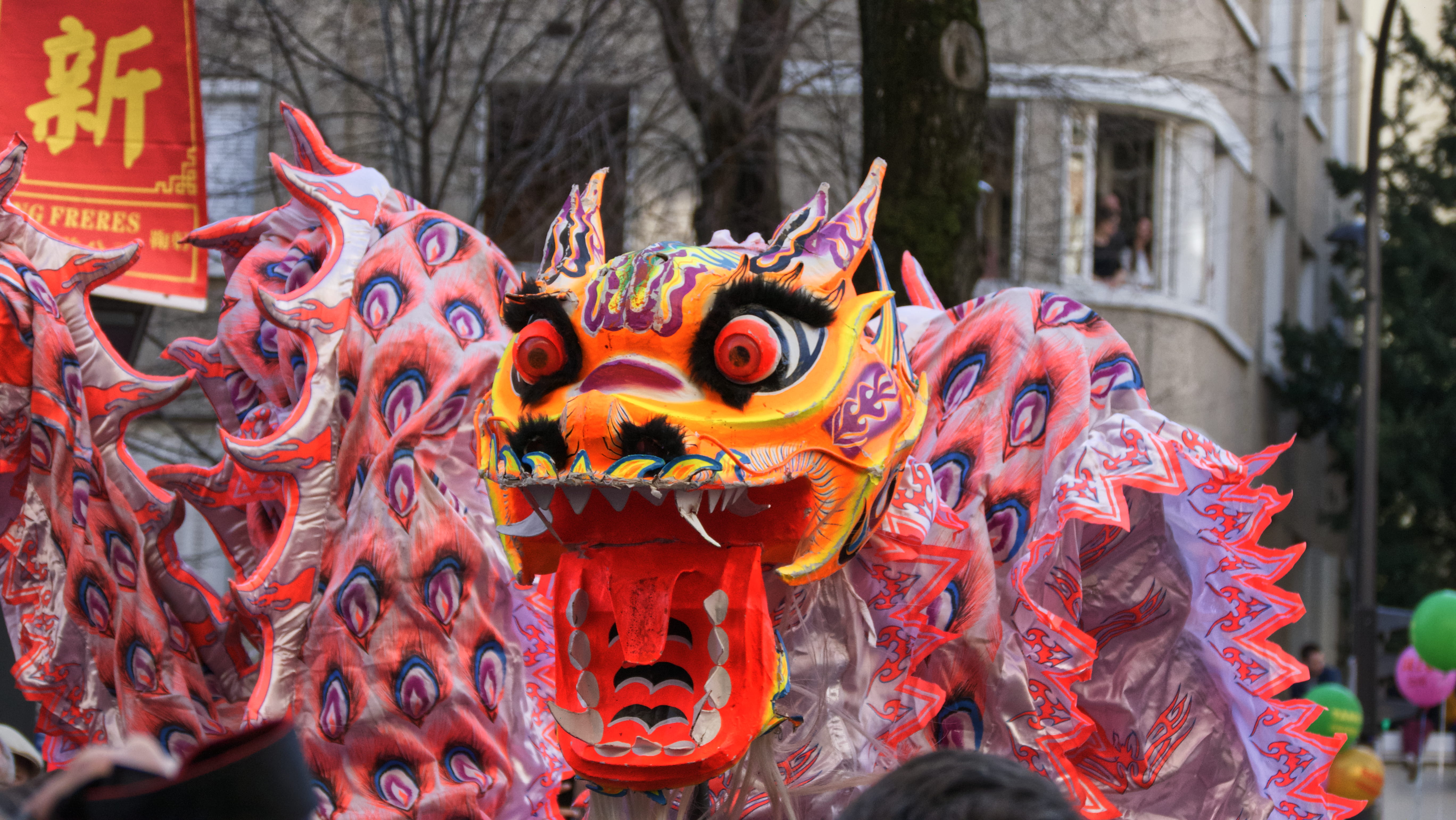 traditional festival, celebration, representation, human, crowd, reptile, dance, drawing, carnival, outdoors, chinatown, carnival - celebration event, city, HD Wallpaper