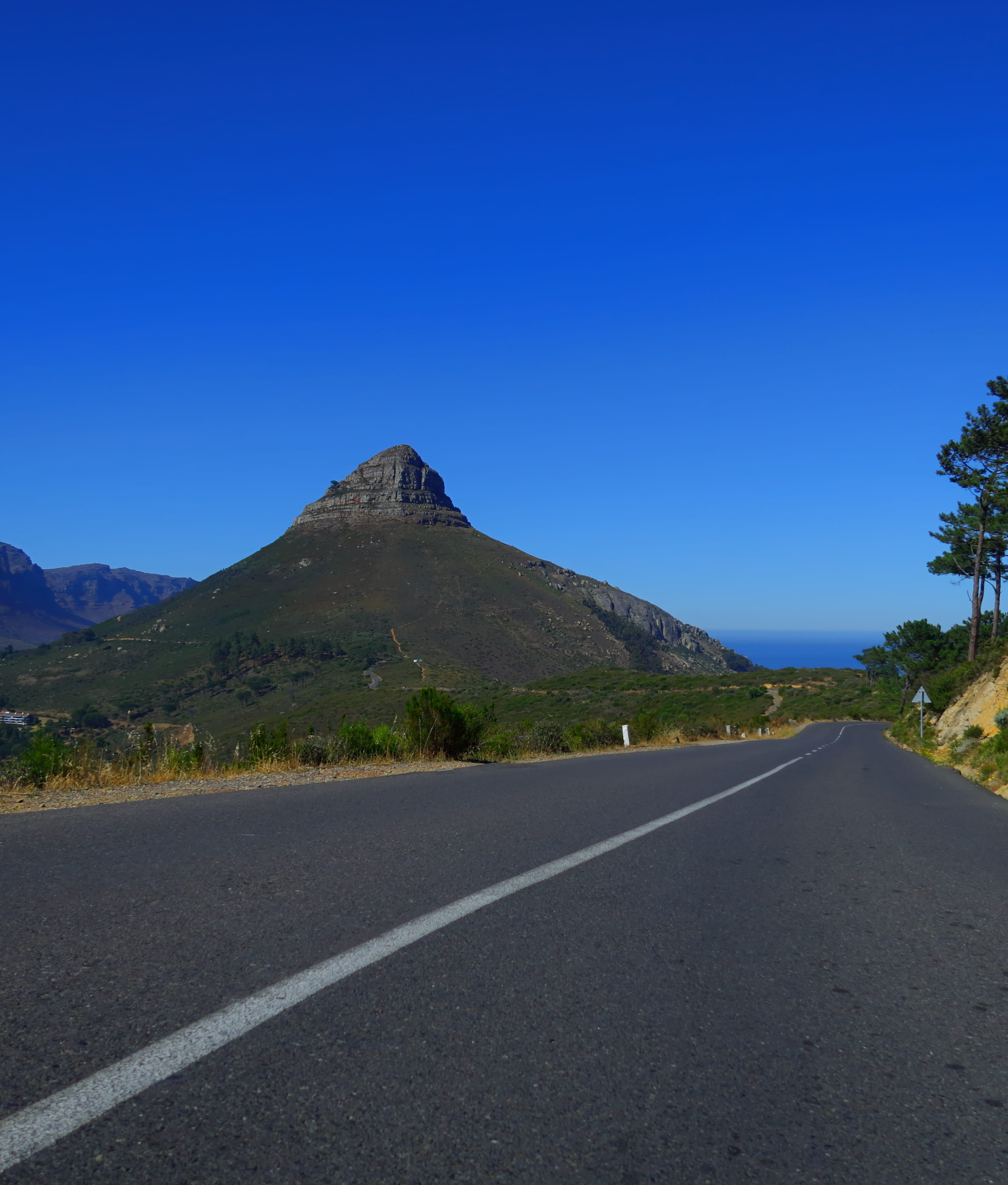 cape town, symbol, no people, signal hill, mountain peak, outdoors, beauty in nature, tranquility, sky, marking, diminishing perspective, nature, long, Phone HD Wallpaper
