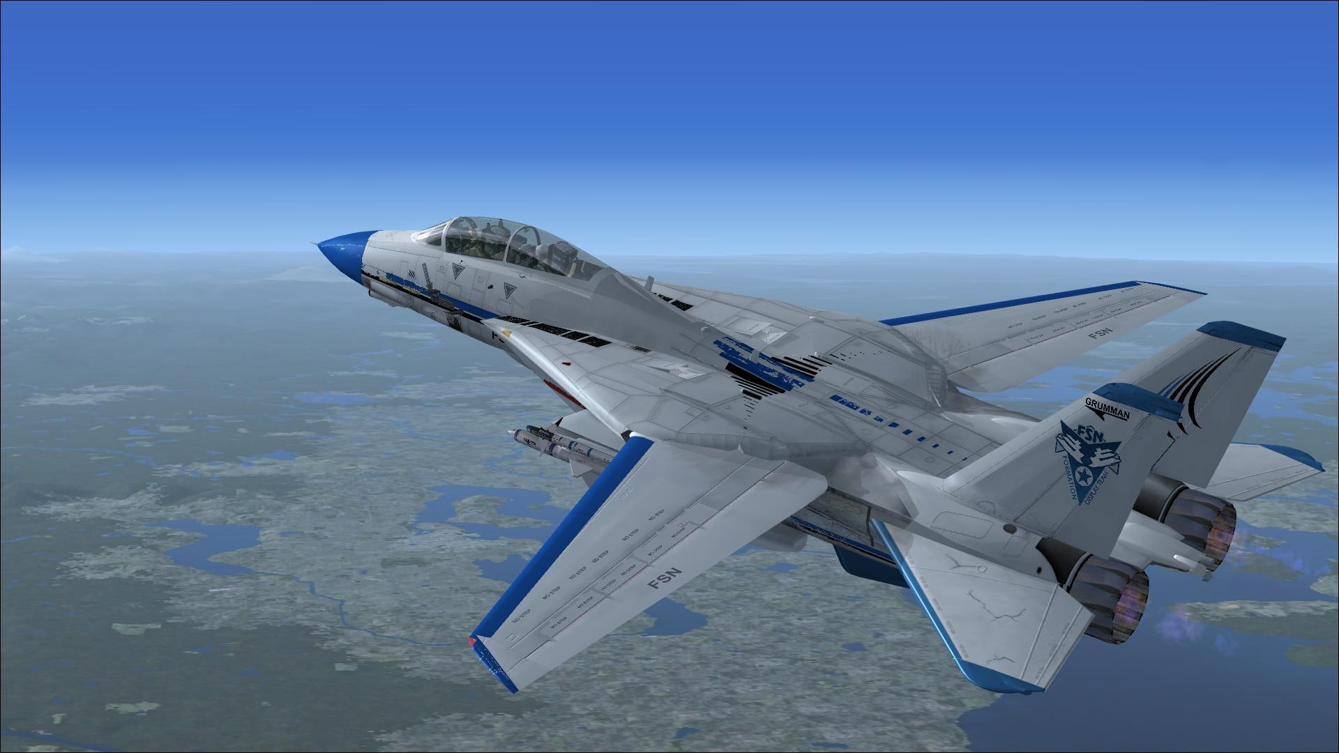 recon, wing, tomcat, fsx, 1080P, reflections, lite, carrier, aircraft planes, fighter, HD Wallpaper