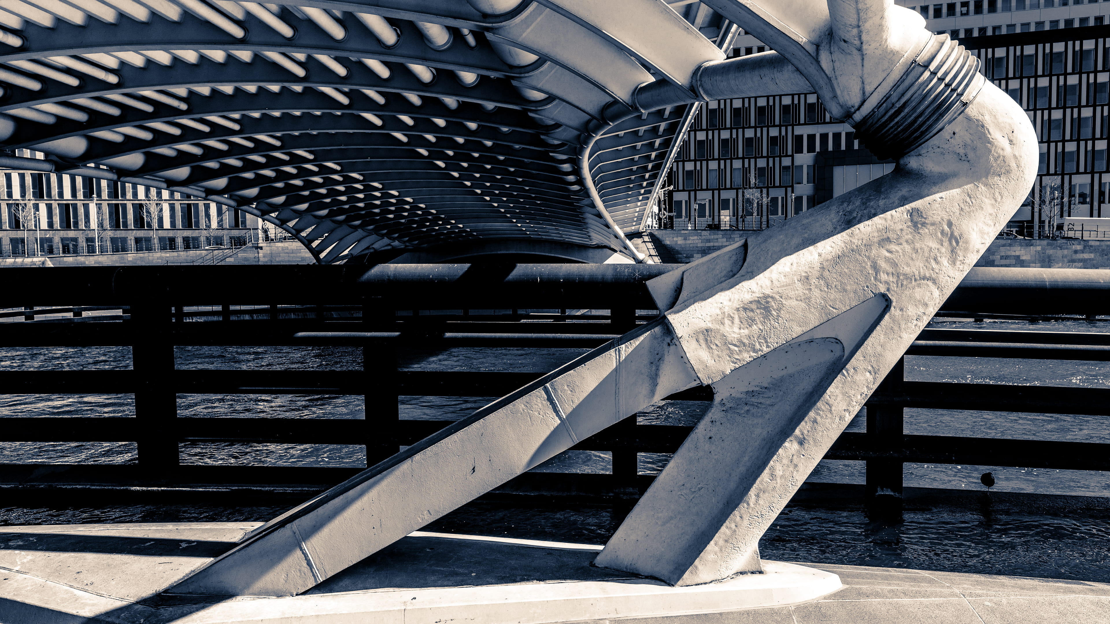 nature, dark lite, transportation, dance, pattern, railing, staircase, steel, bridge, built structure, architecture, building exterior, calatrava, shadow, HD Wallpaper