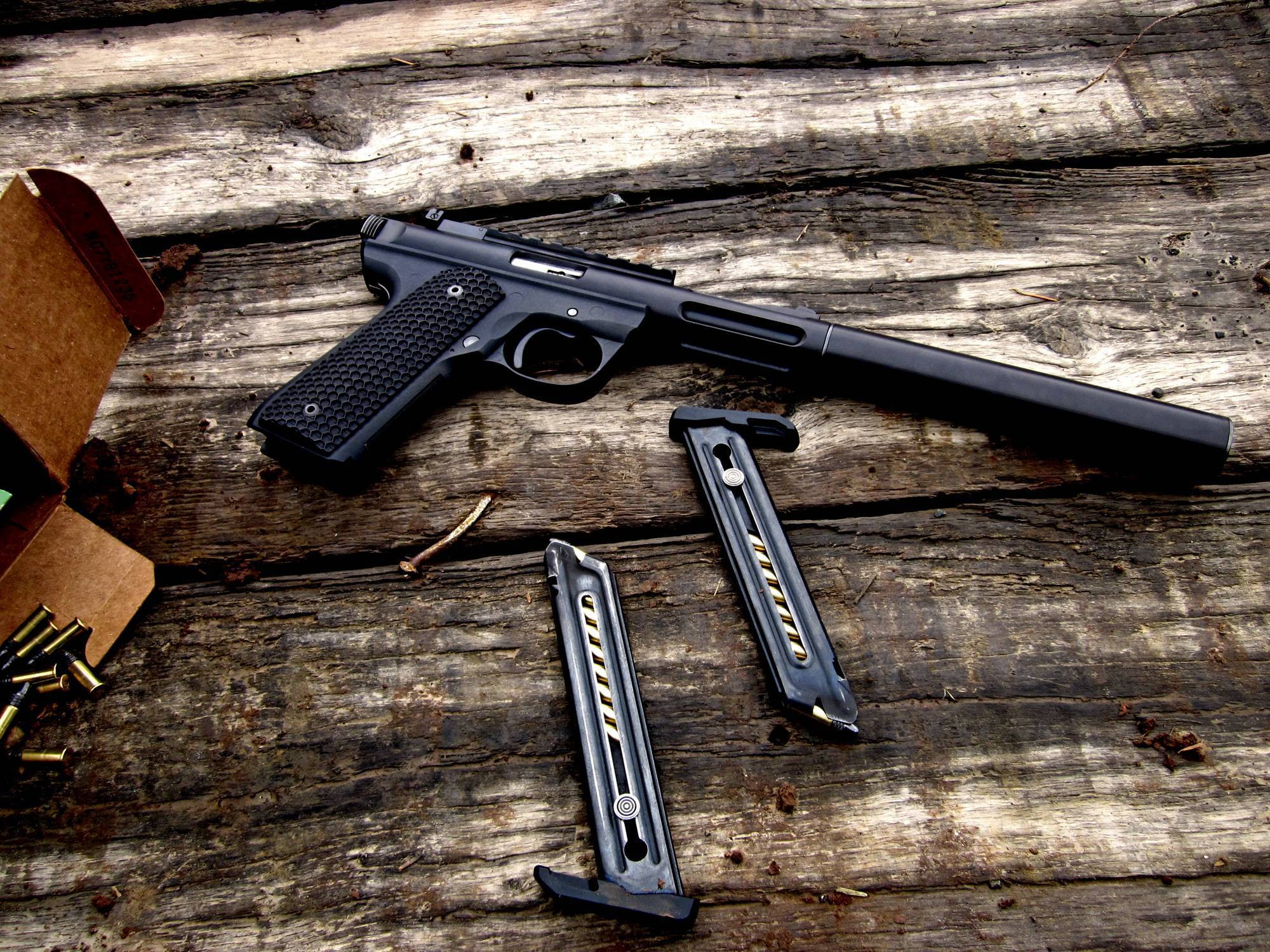 clips, 2 pieces, Gun, box, Board, Pac-Lite MKIII, cartridges, 1080P, black, HD Wallpaper