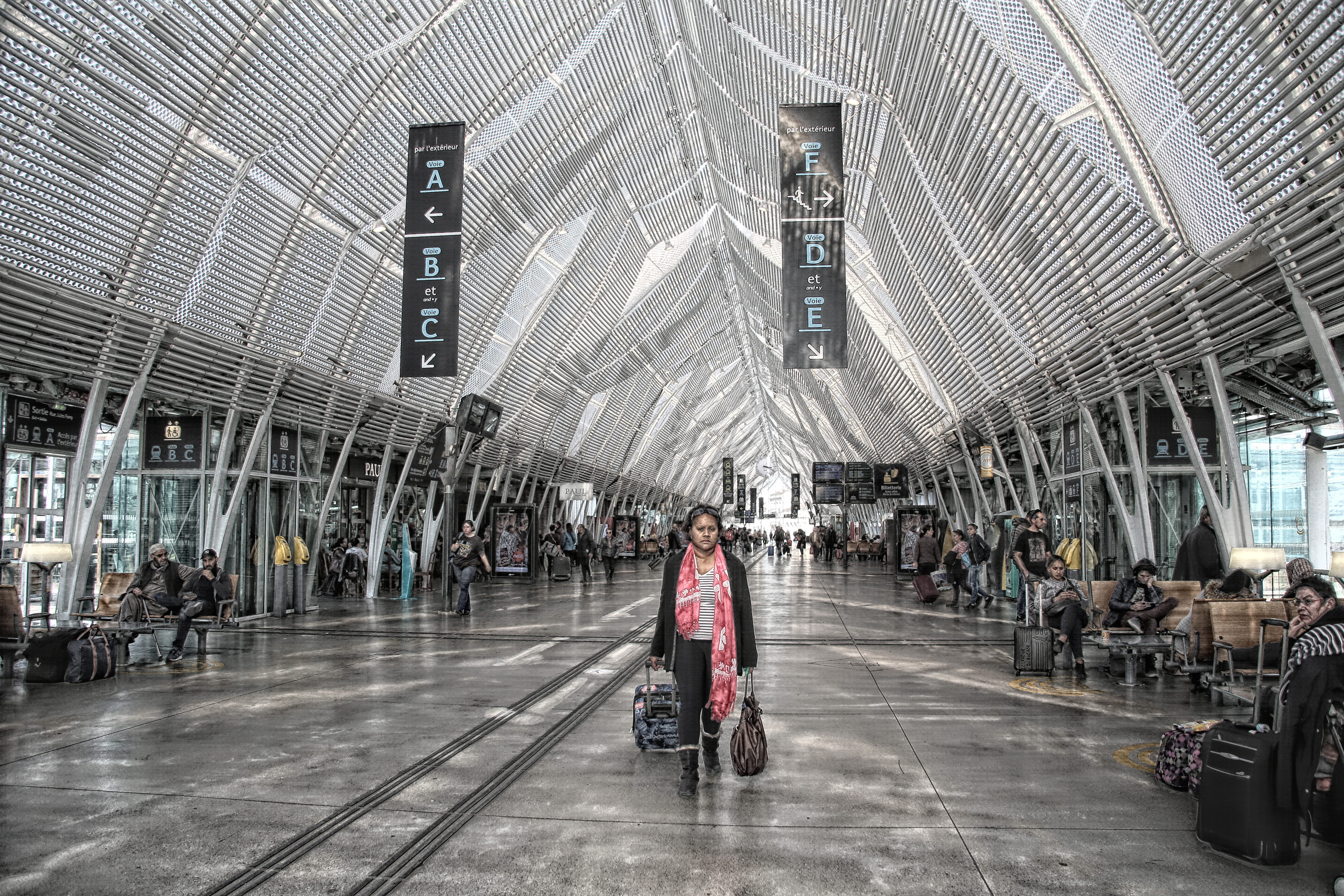 transport, tgv, inside, track, france, travel, group of people, wharf, direction, woman, day, built structure, real people, lifestyles, mode of transportation, HD Wallpaper