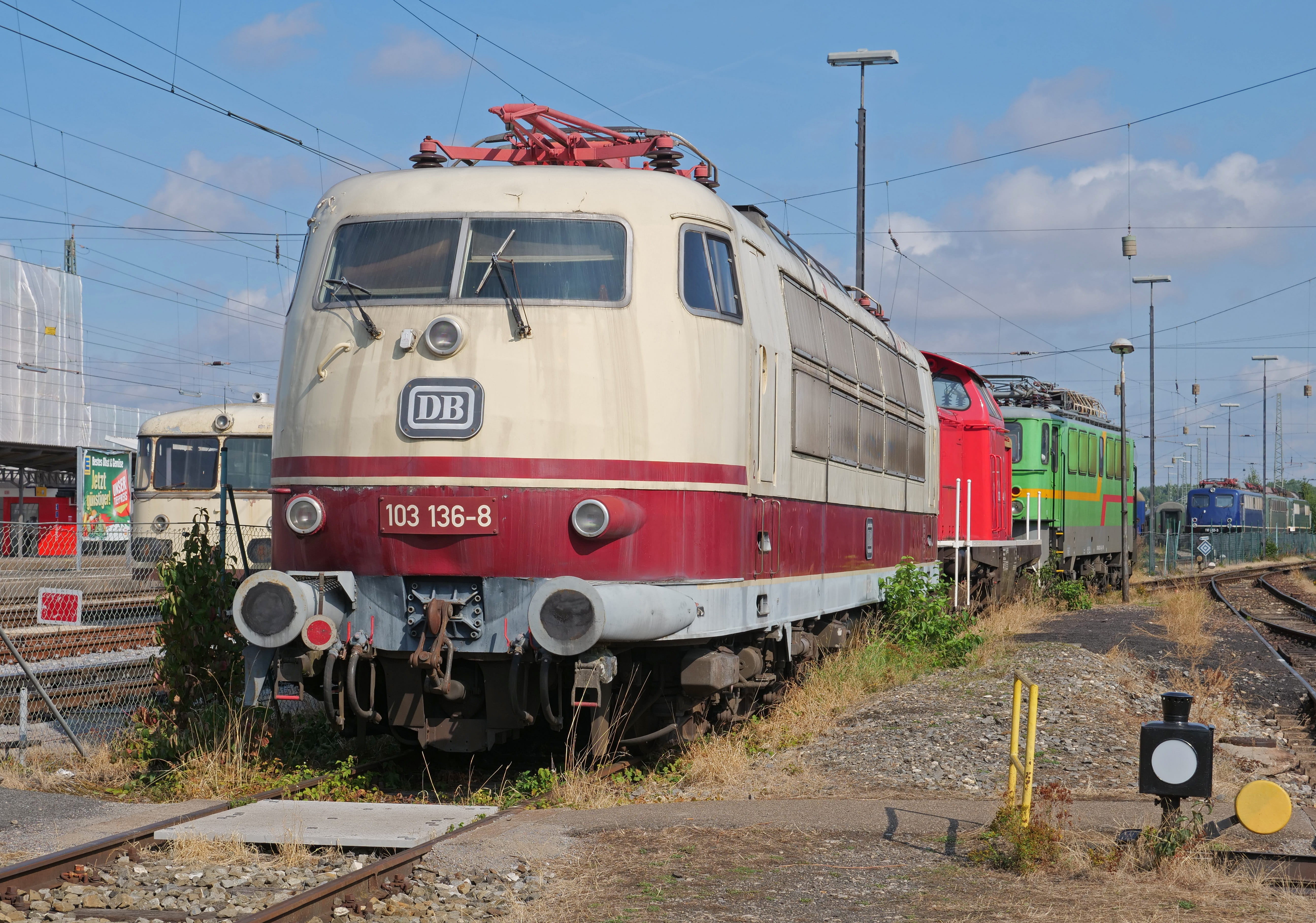 5K, electricity, bavaria, public transportation, ic locomotive, railway museum, power supply, passenger train, locomotive, intercitylok, quick driving locomotive, HD Wallpaper