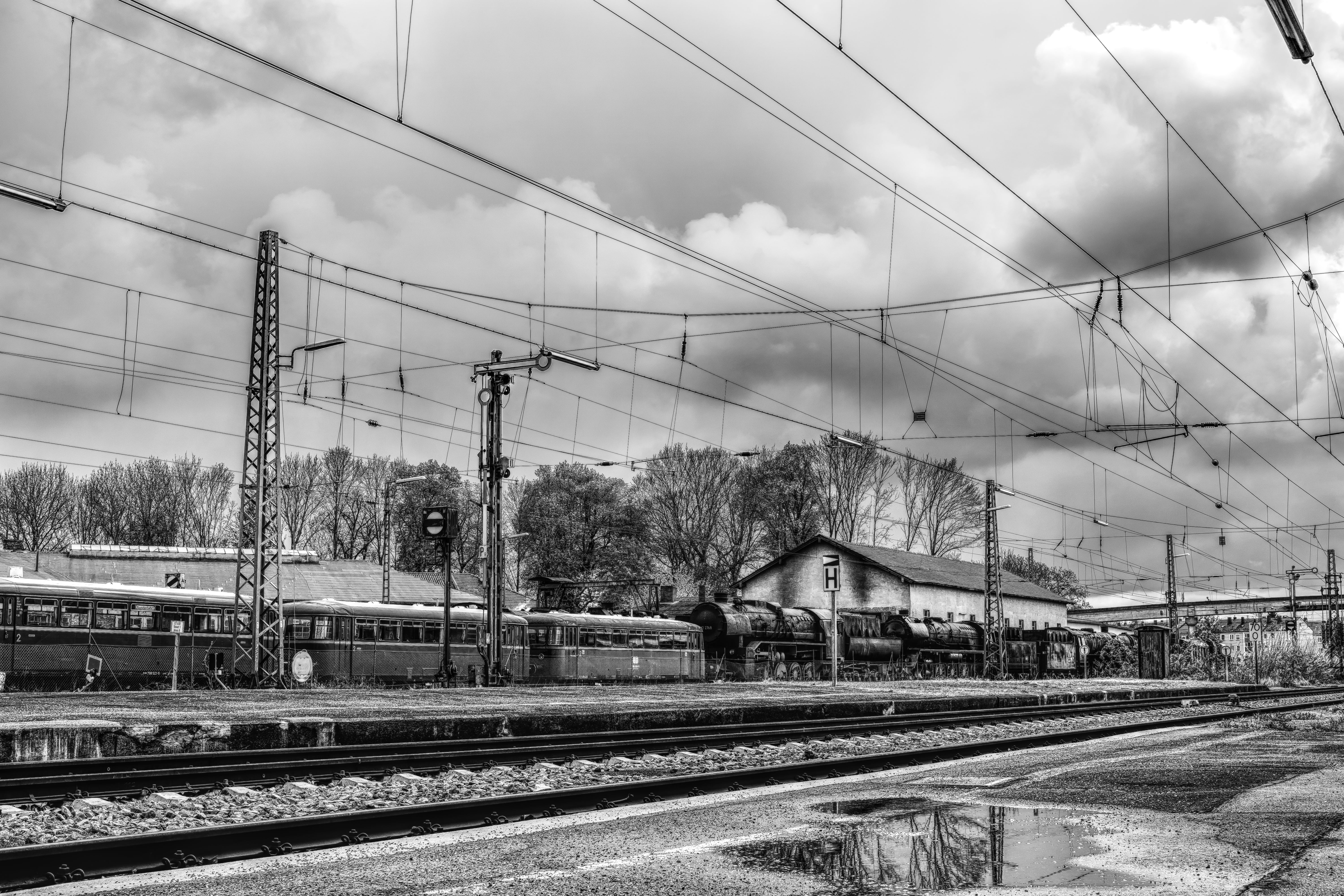 train, old, complexity, railway tracks, leave, electricity, station, power supply, steel, nature, electricity pylon, railway rails, clouds, mode of transportation, HD Wallpaper