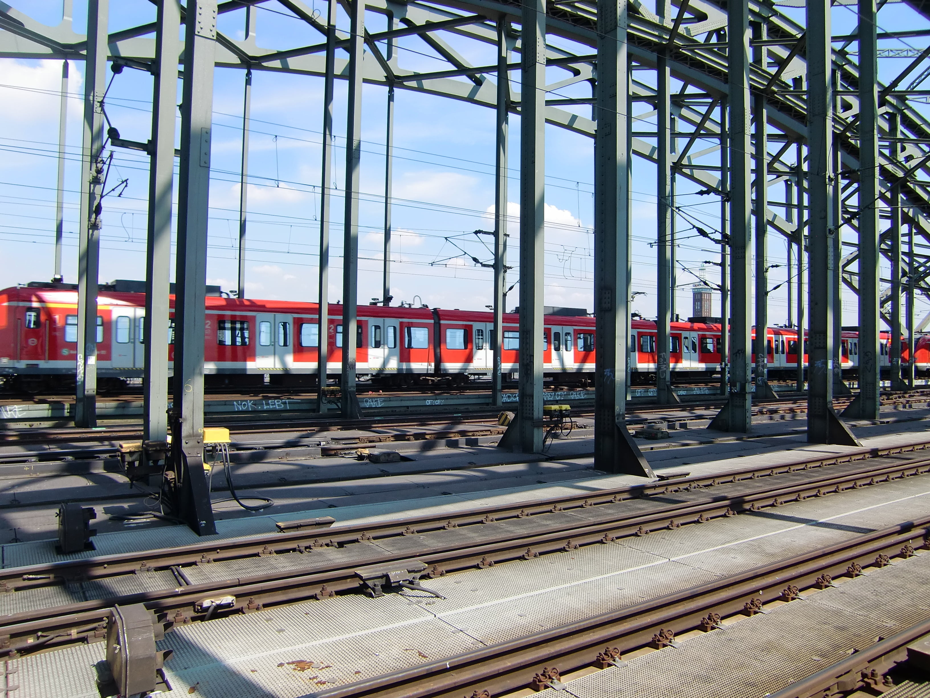 railway, travel, seemed, nature, outdoors, train, rail transportation, railroad Station Platform, steel structure, track, metal, shunting yard, sky, cologne, HD Wallpaper
