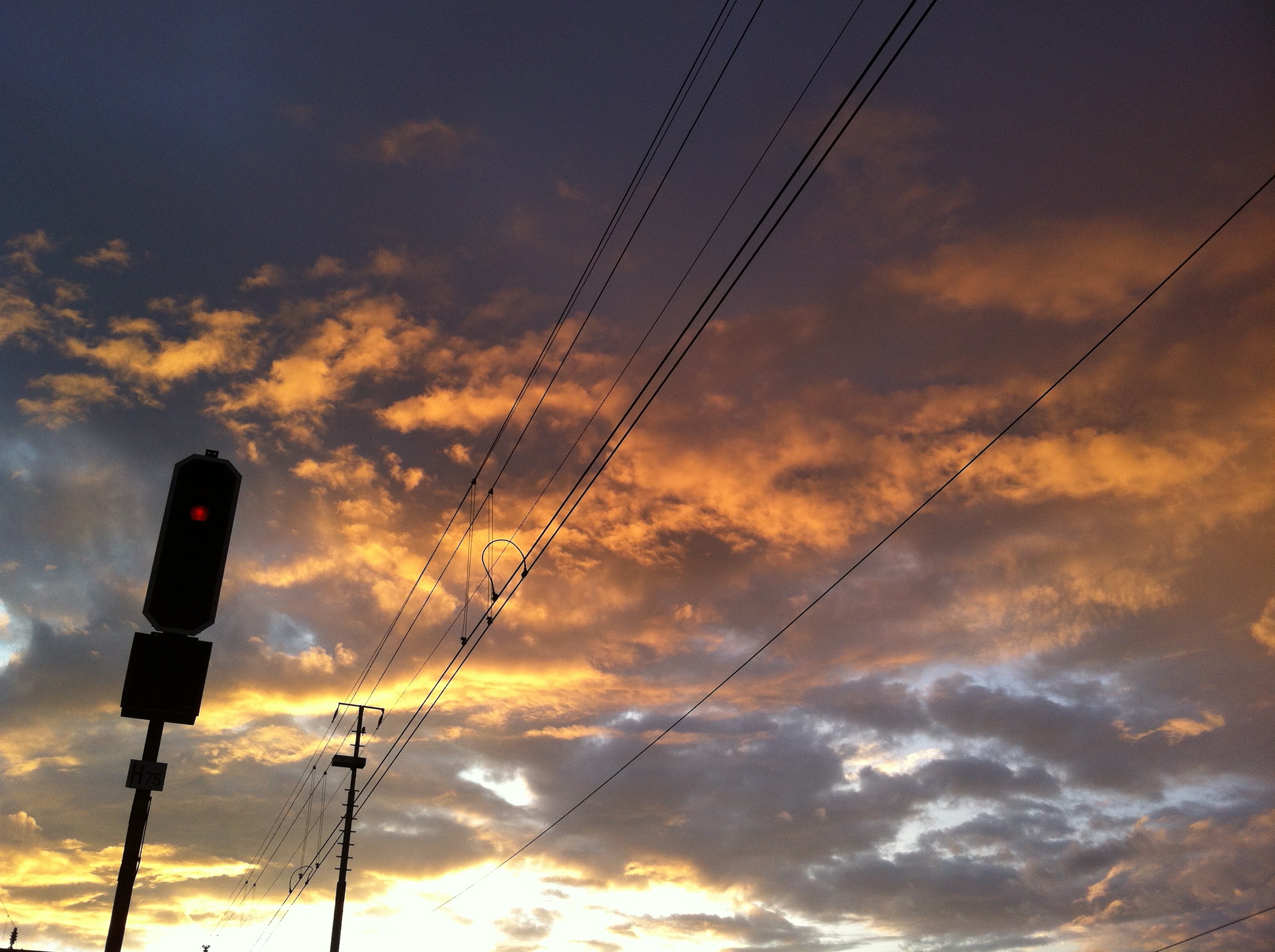 twilight, nature, sunset, orange color, connection, power supply, power line, outdoors, silhouette, street light, catenary, cable, scenics - nature, sky, HD Wallpaper