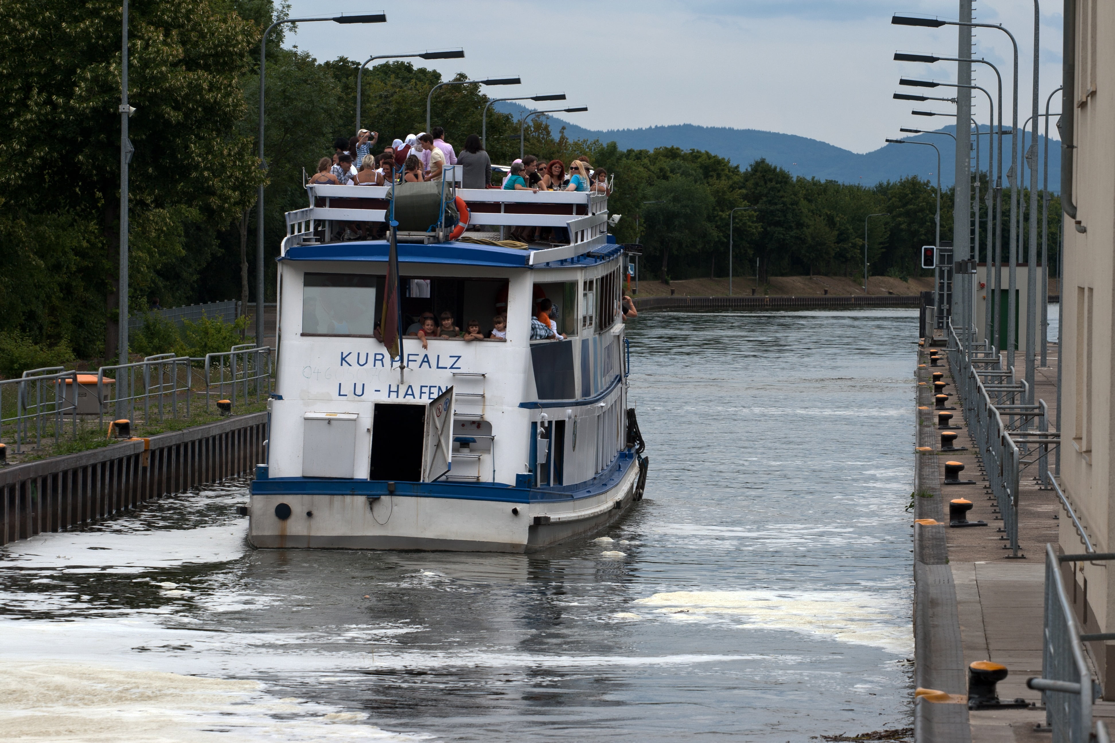 outdoors, group of people, text, women, water, real people, travel, passenger craft, tree, ferry, leisure activity, plant, lock, mannheim, mode of transportation, HD Wallpaper