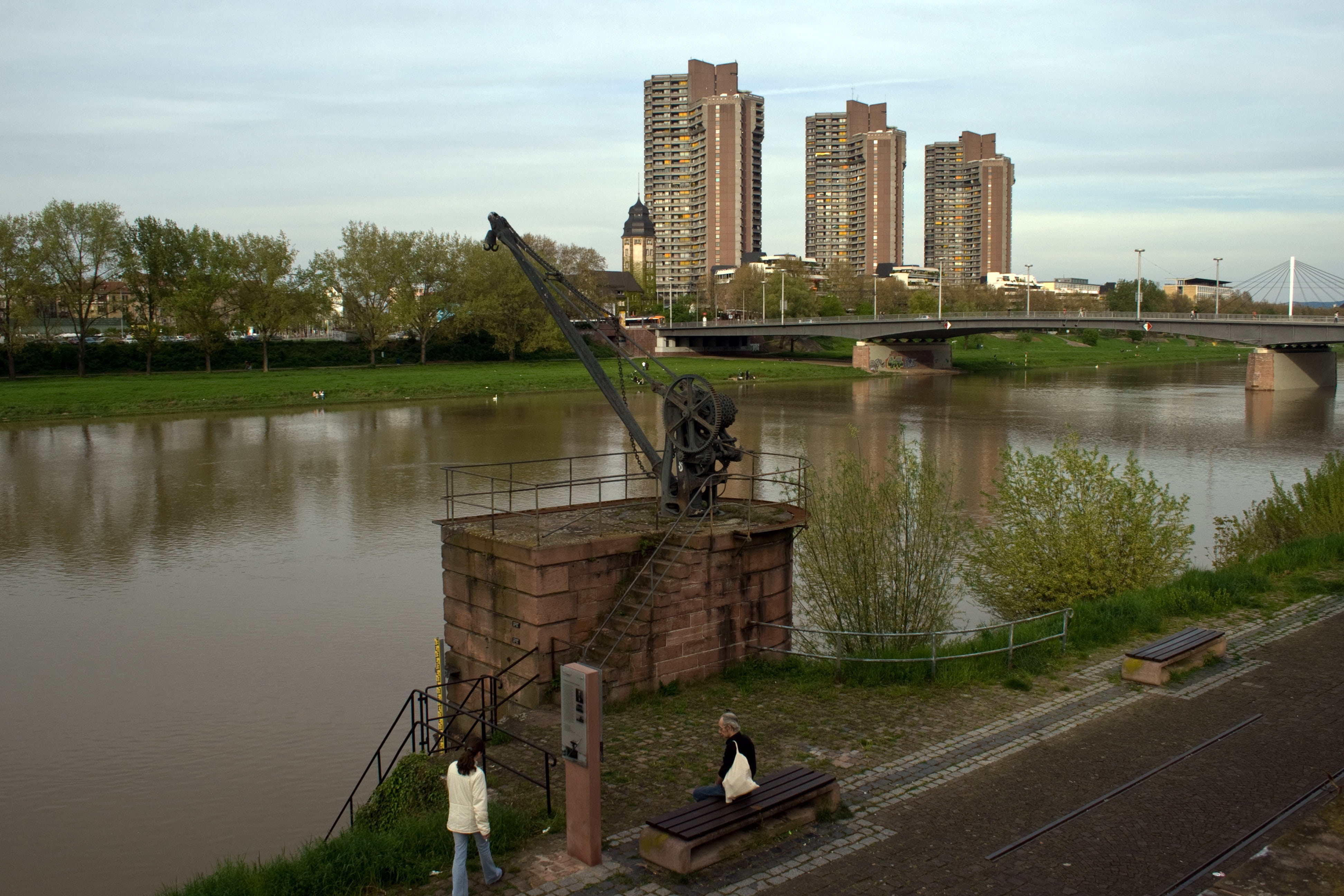 river, water, outdoors, architecture, built structure, tree, neckar, park - man made space, skyscraper, reflection, park, building, nature, sky, plant, HD Wallpaper