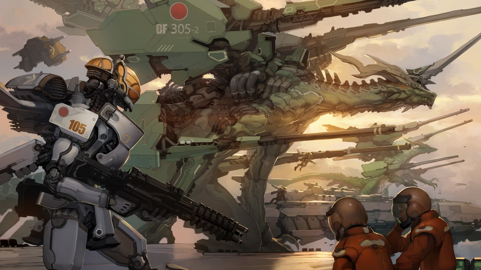 mech, real people, 1080P, nature, illustration, representation, robot, lighting equipment, museum, original characters, battle, art and craft, low angle view, HD Wallpaper