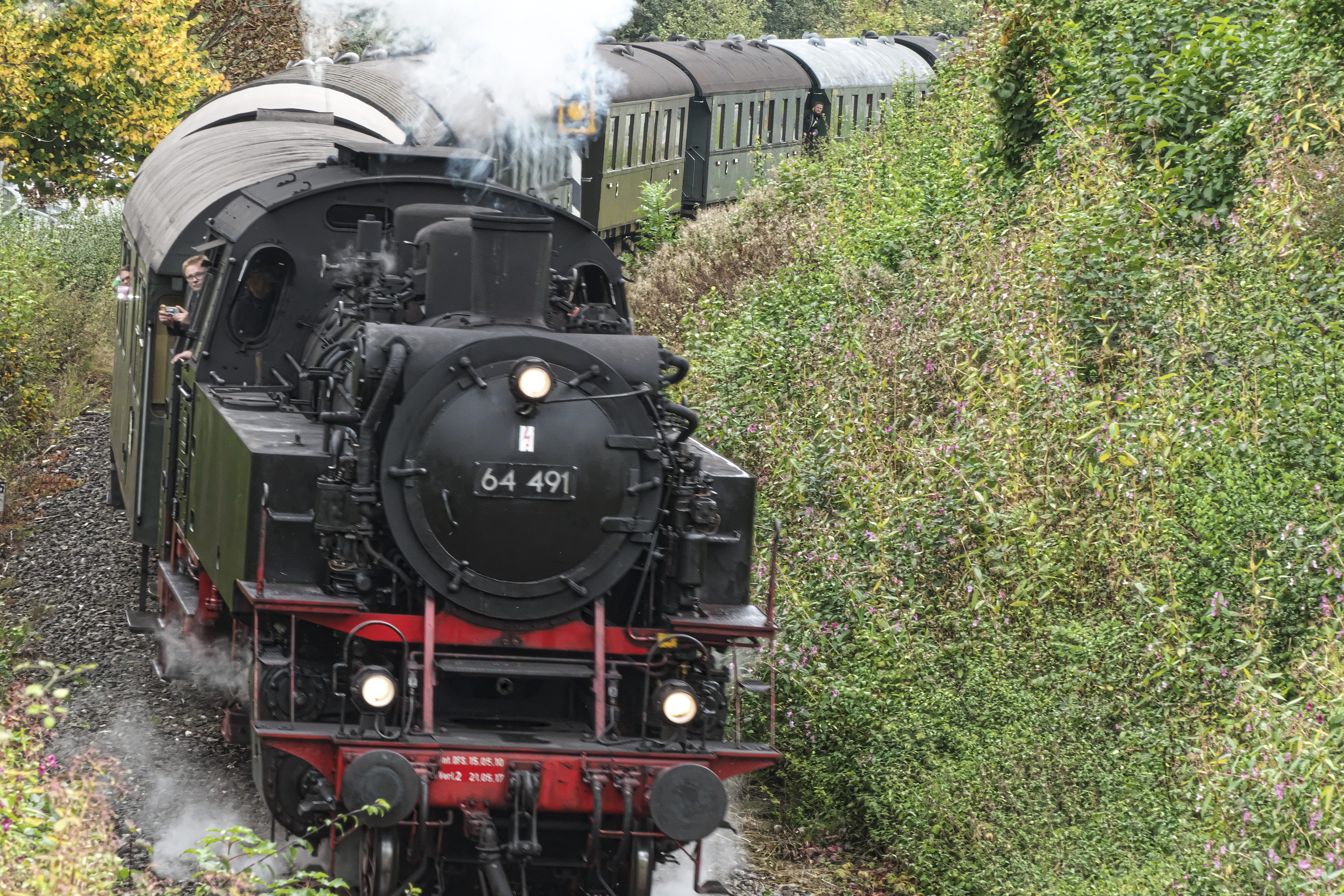 smoke - physical structure, track, nostalgia, franconian switzerland, rail transportation, smoke, passenger train tank engine, under steam, steam railway, HD Wallpaper