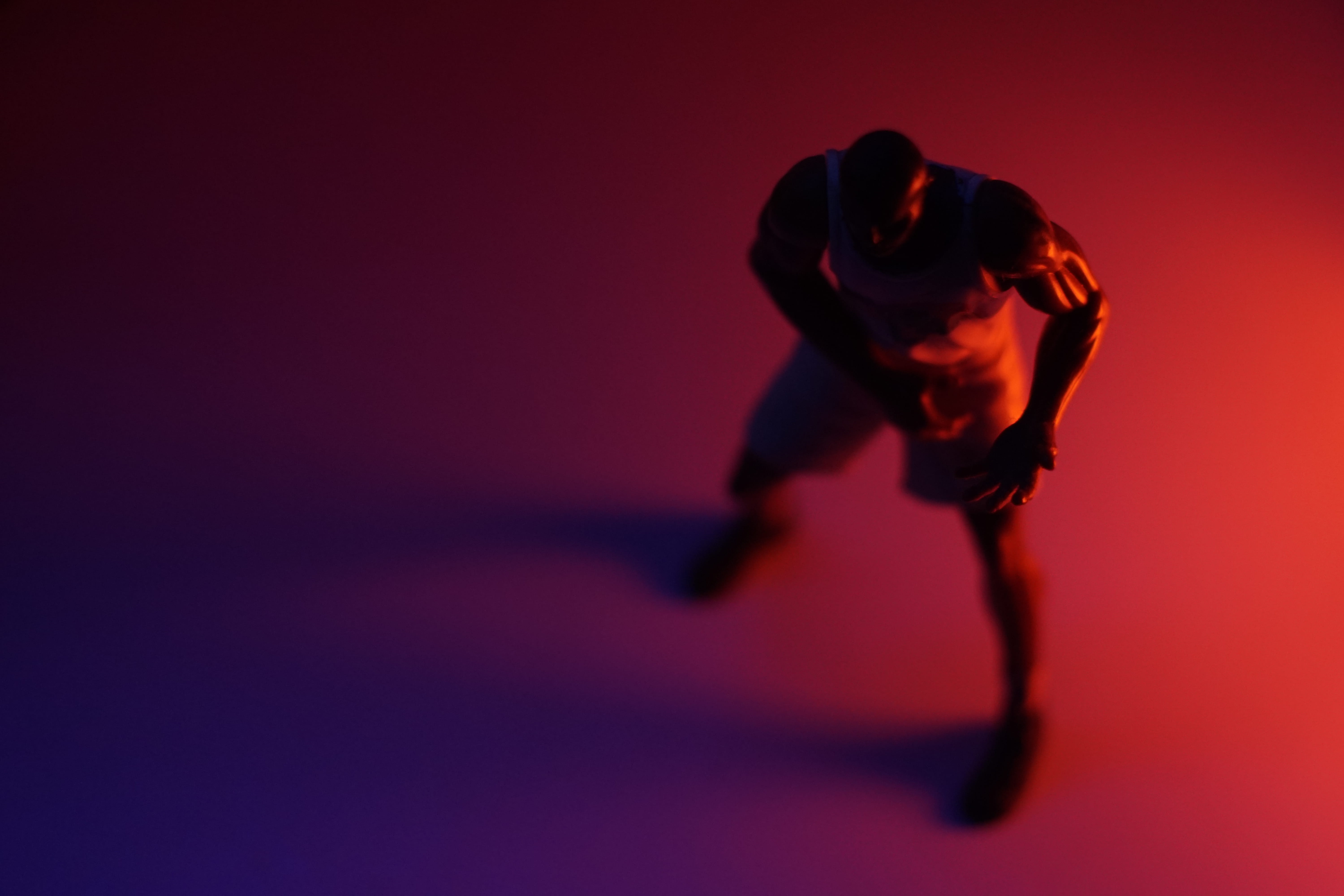 adult, colored background, body, emotion, motion, jordan, ambience, red, basket, full length, fear, young adult, silhouette, actionfigure, unrecognizable person, HD Wallpaper