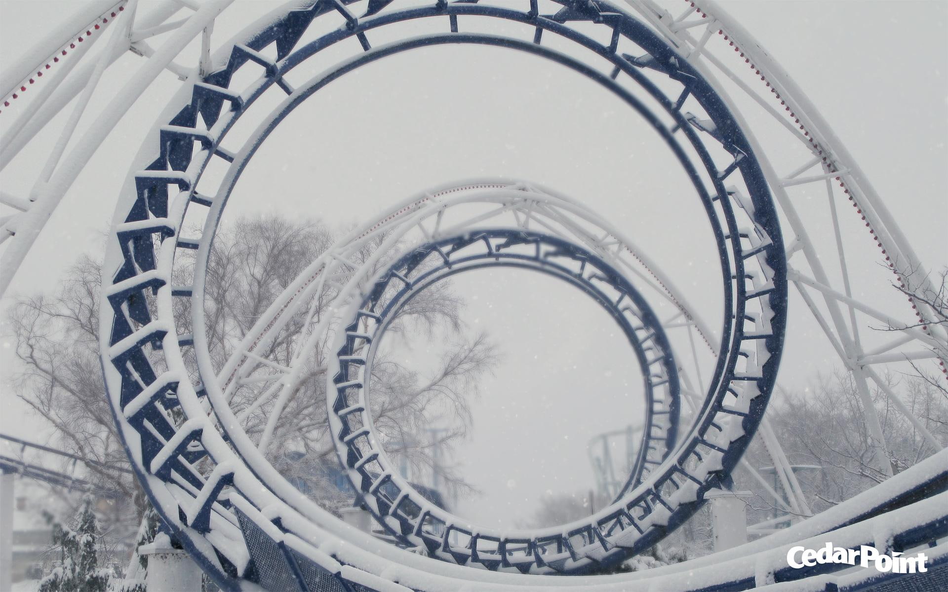 cold, ciruss, snowy, coaster, 1080P, cedar point, animals, corckscrew, HD Wallpaper