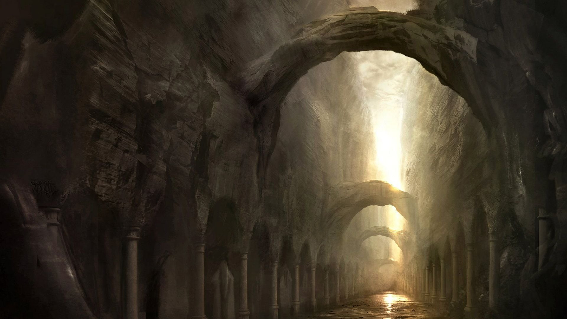 final, fantasy, 1080P, Dar, underground, tunnel, HD Wallpaper