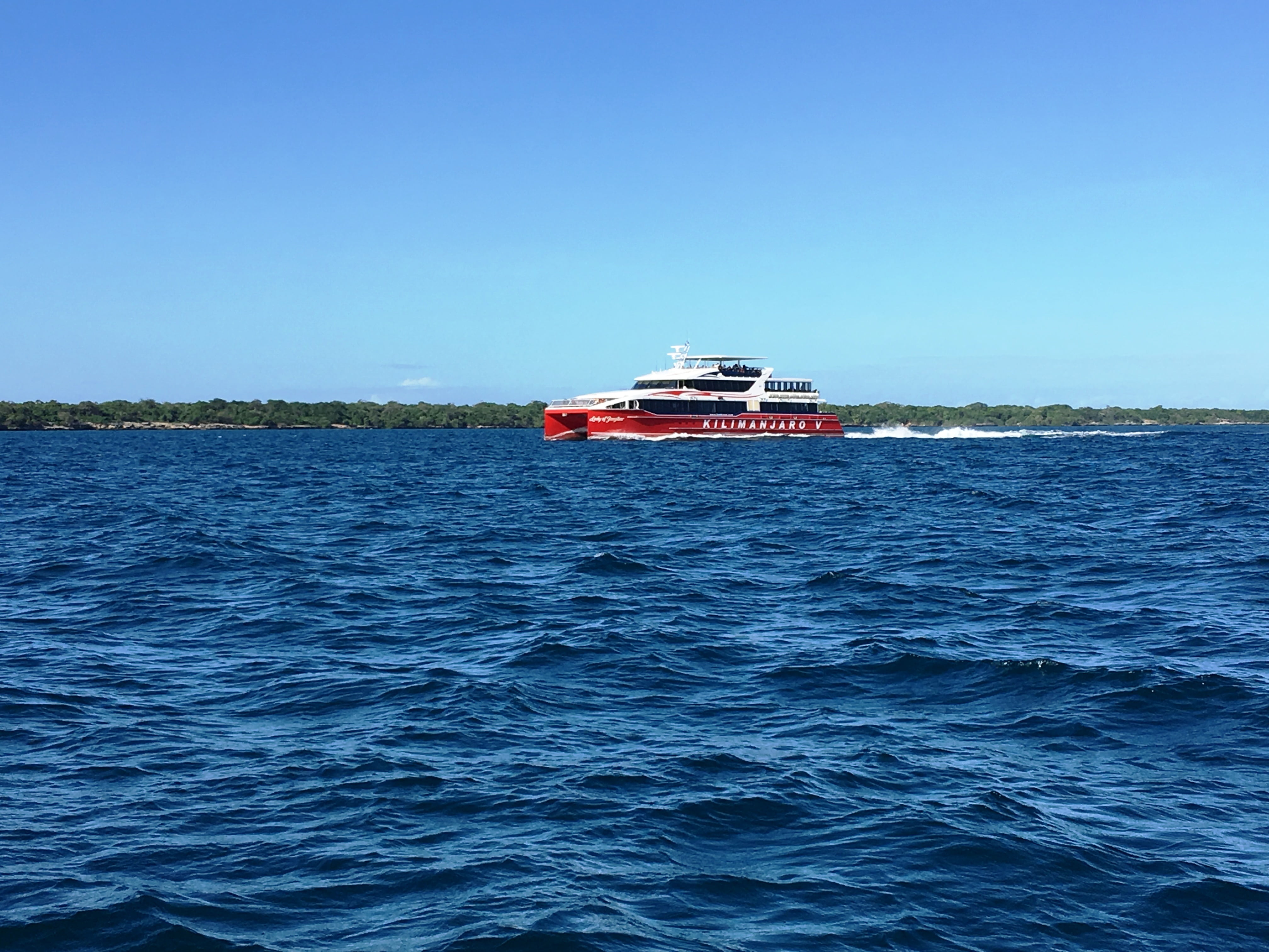 sky, transportation, cruise ship, ferry, yacht, mode of transportation, passenger craft, tourism, 4K, blue, powerboat, luxury, motion, clear sky, craft, HD Wallpaper