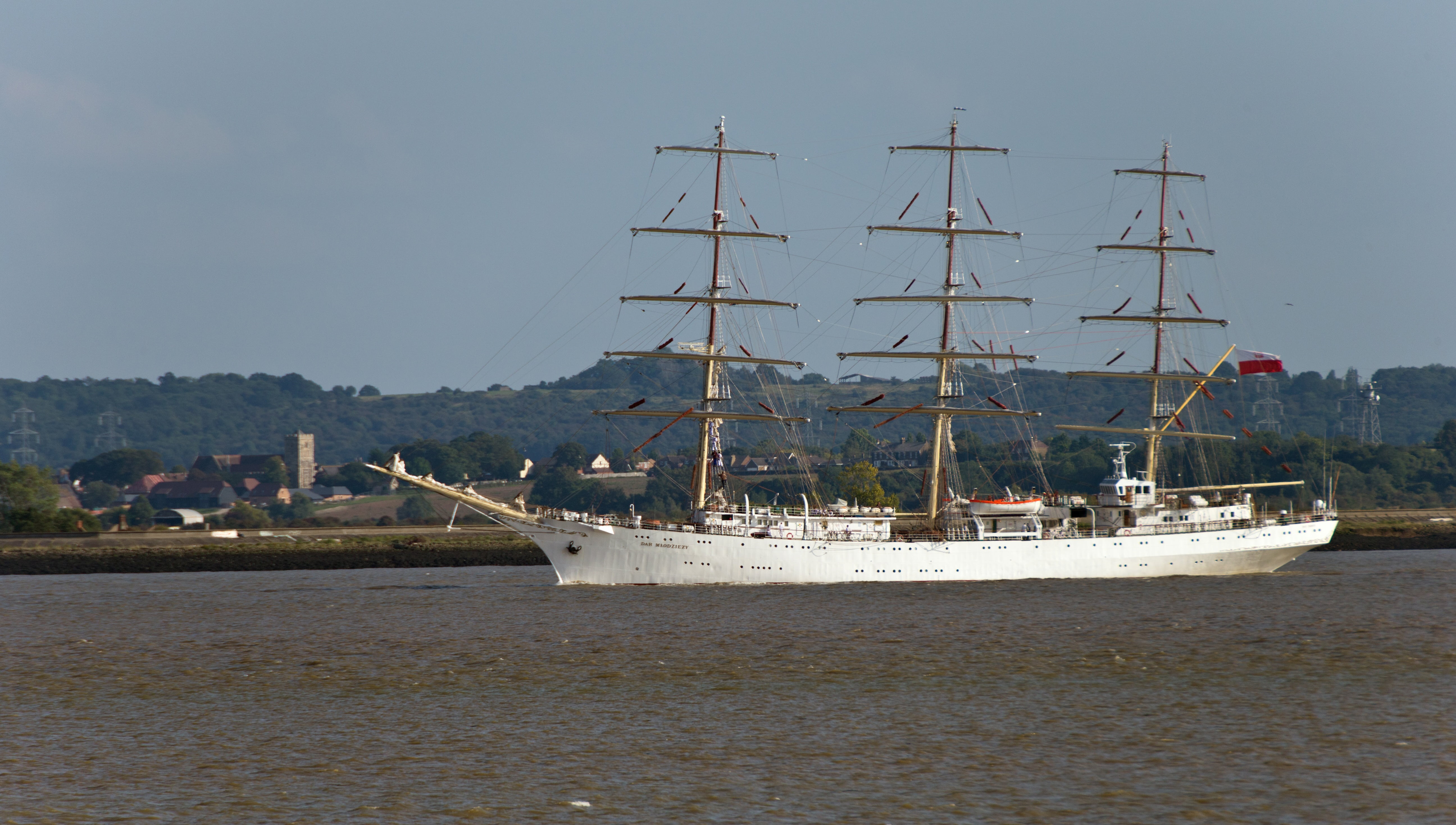 sky, transportation, tall ship, sail training, 5K, nature, water, mast, officer, travel, thames estuary, outdoors, uk, travel destinations, sea, day, sailing, HD Wallpaper