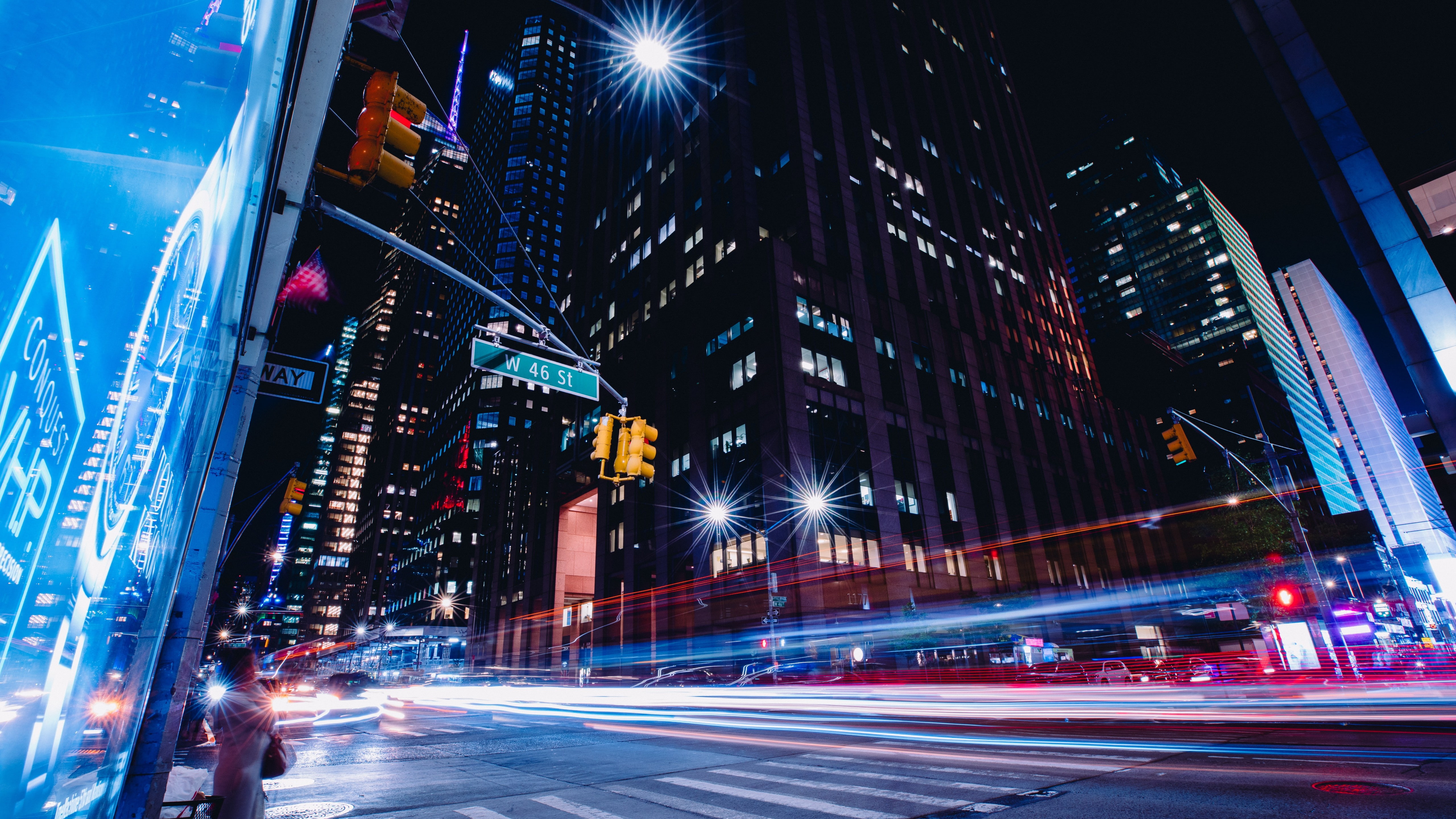 New York City, Long Exposure, Street, 5K, 7K, HD Wallpaper