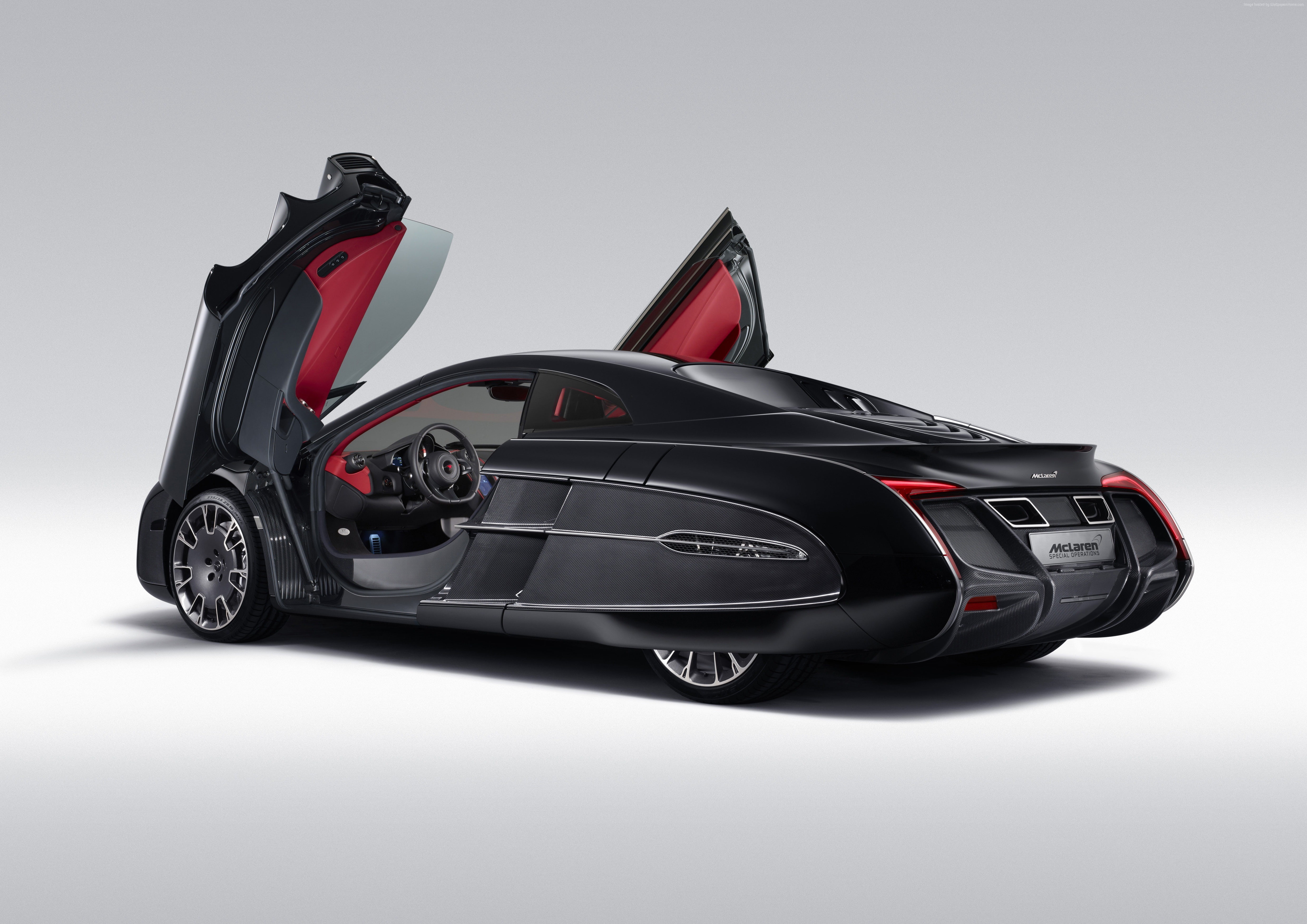 gray, luxury, supercar, McLaren, white background, transportation, McLaren X-1, motorsport, racecar, chrome, studio shot, gray background, wheel, limited edition, HD Wallpaper