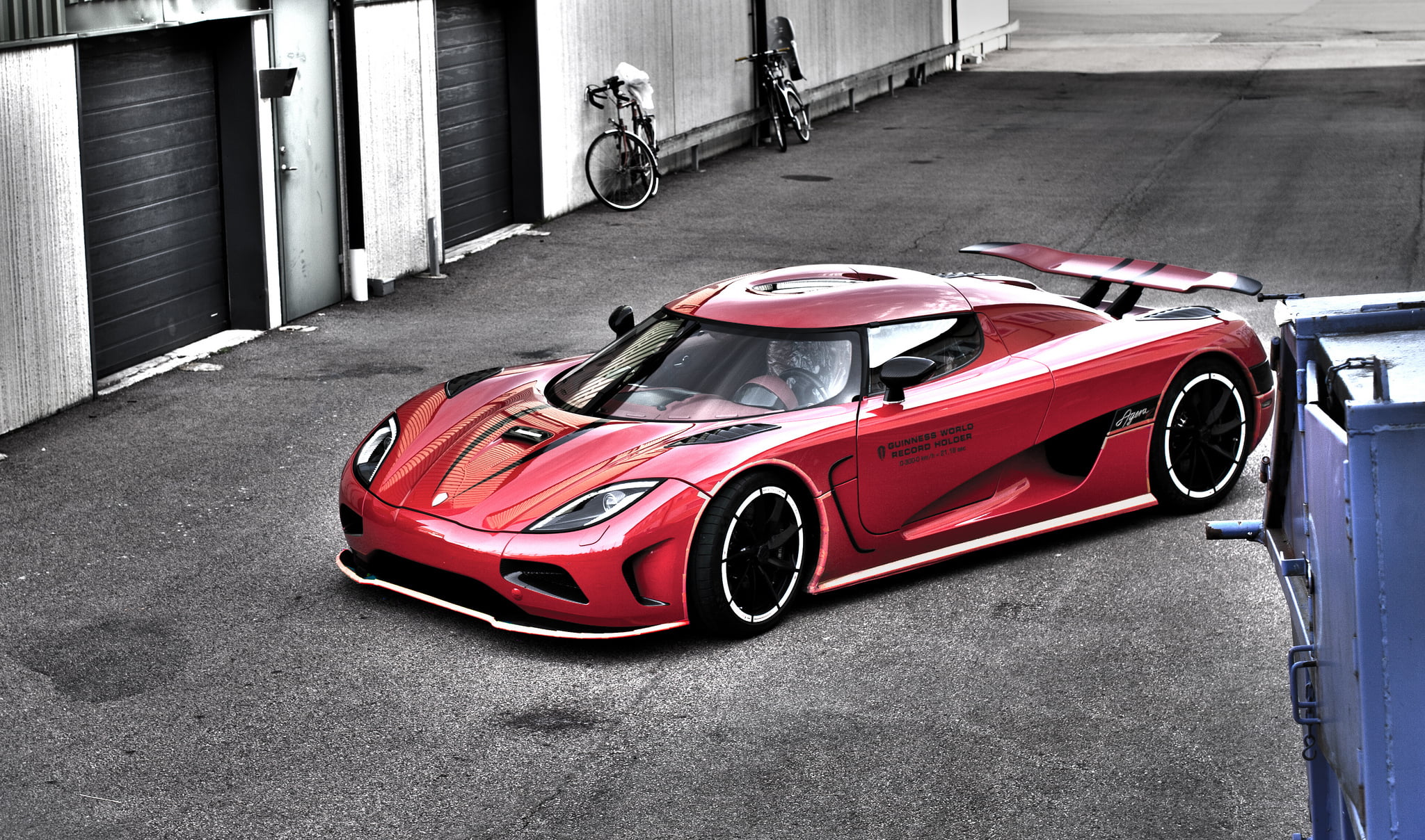 status Car, red, supercar, land Vehicle, bicycle, retro styled, bike, no people, motorsport, parking lot, wheel, new, driving, engine, transportation, garage, HD Wallpaper