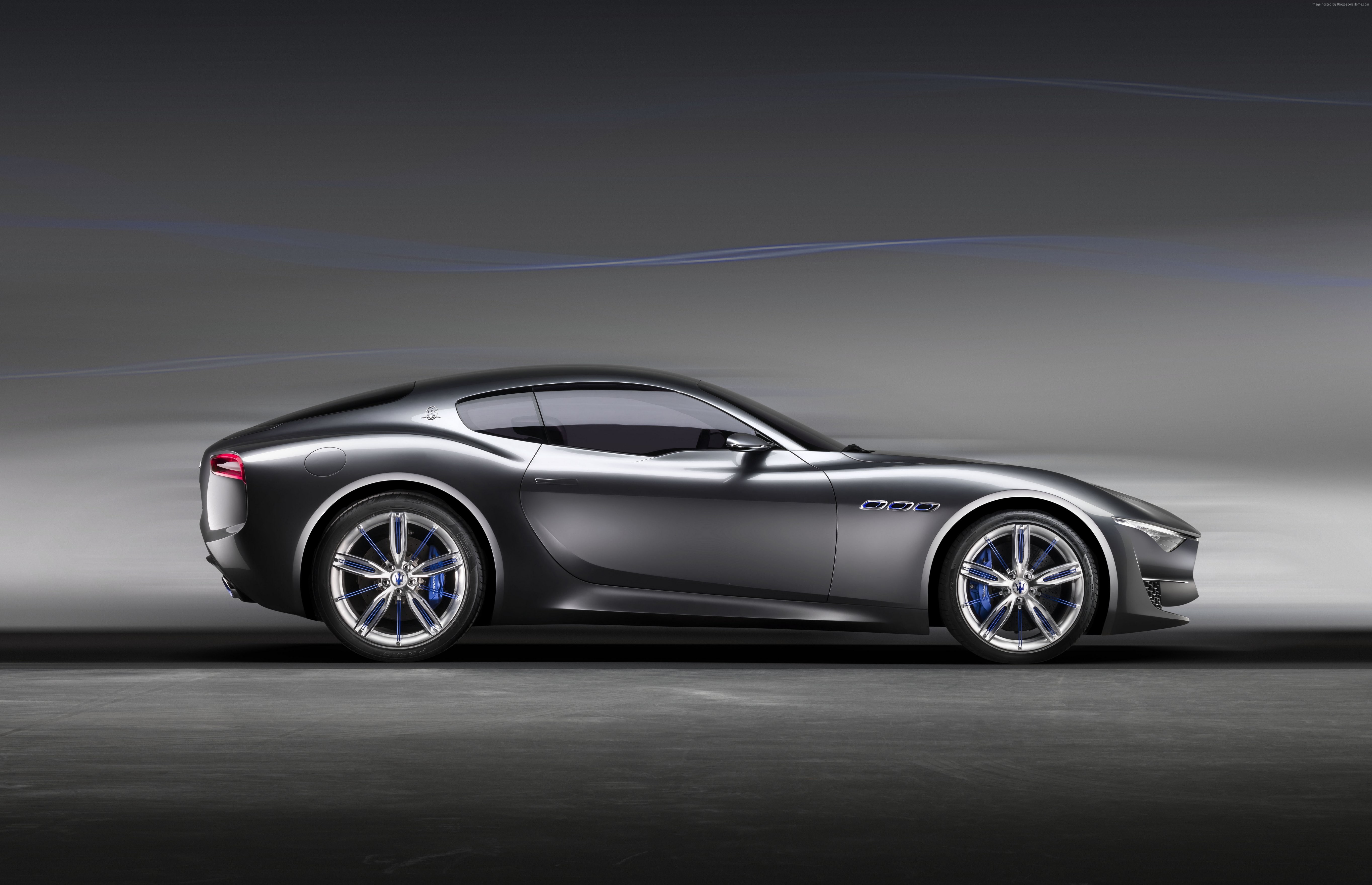 sports car, speed, concept, Maserati, supercar, 2015 Detroit Auto Show. NAIAS, side, luxury cars, 5K, Maserati Alfieri, HD Wallpaper