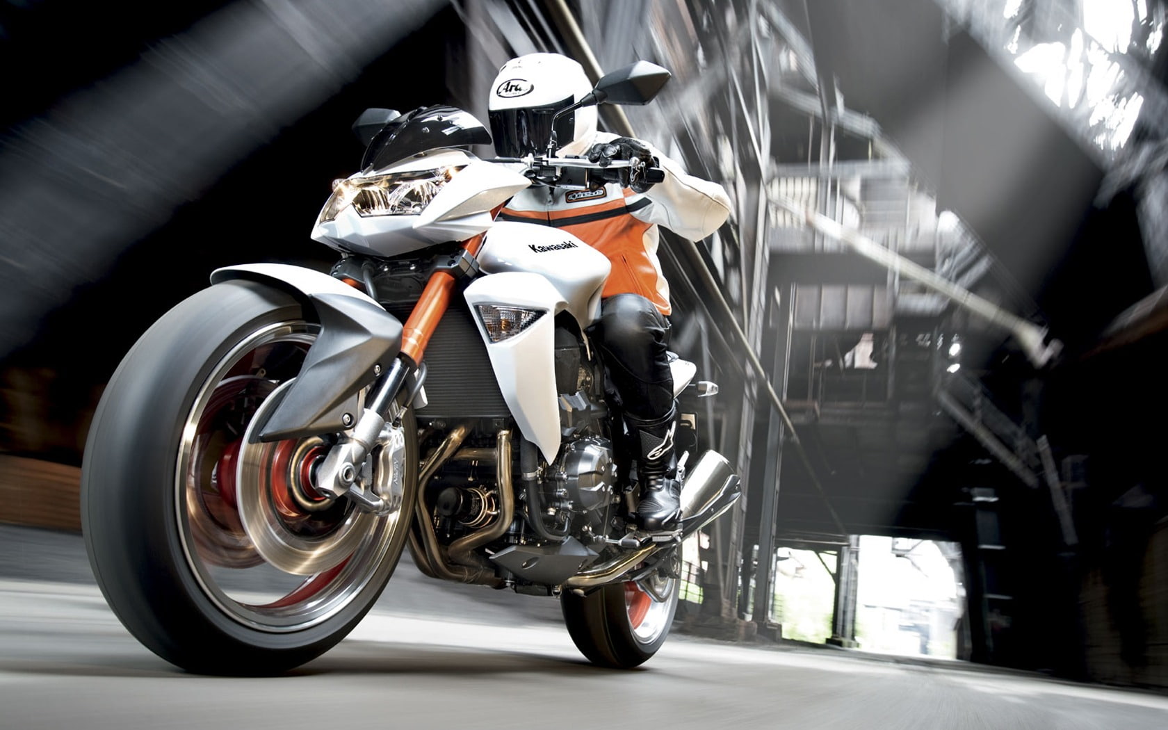 speed, motorcycle, 720P, blur, kawasaki z1000, HD Wallpaper